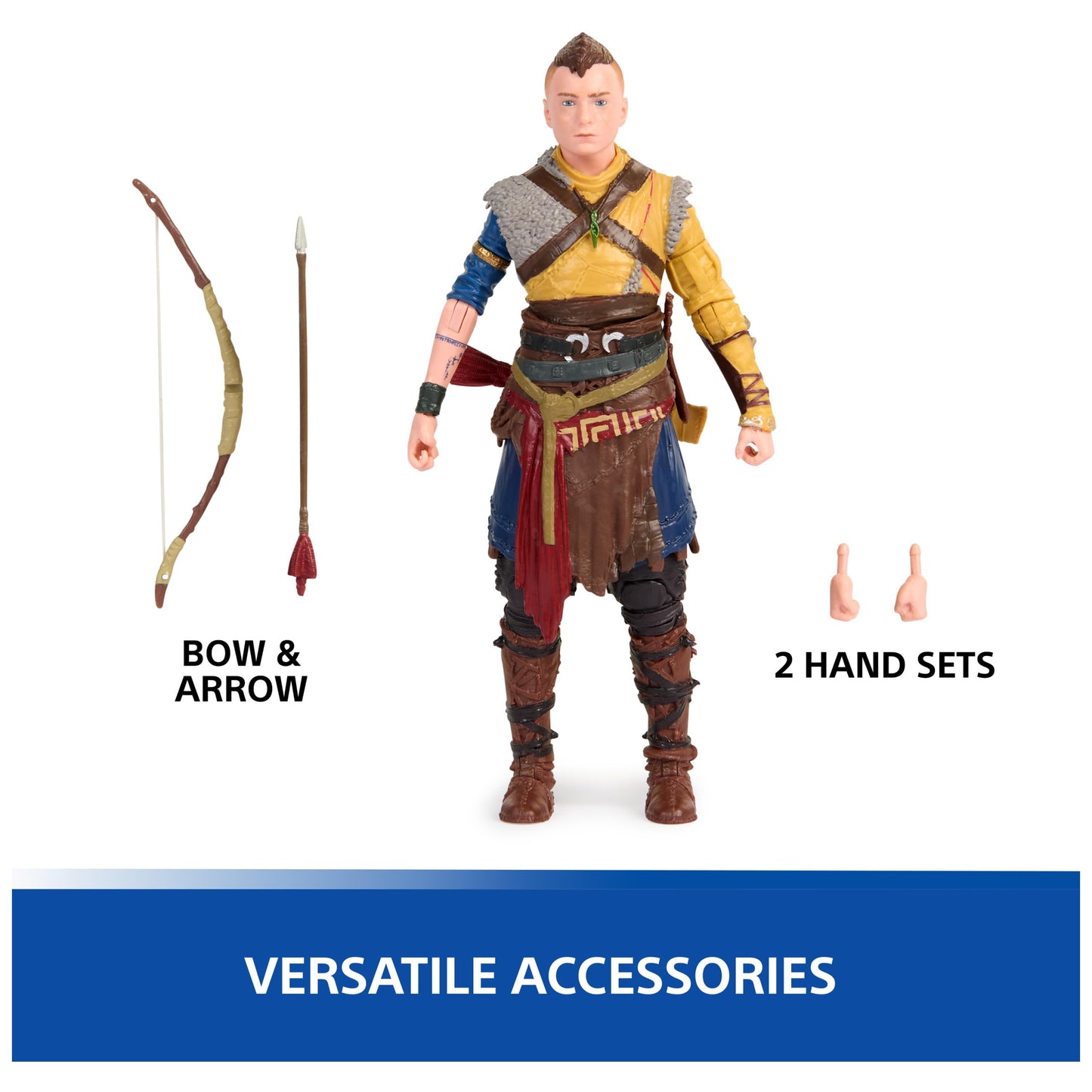 PlayStation God of War Ragnarok Atreus 6-Inch Figure – The Shapes Collection, 4 Accessories, Open Display Box