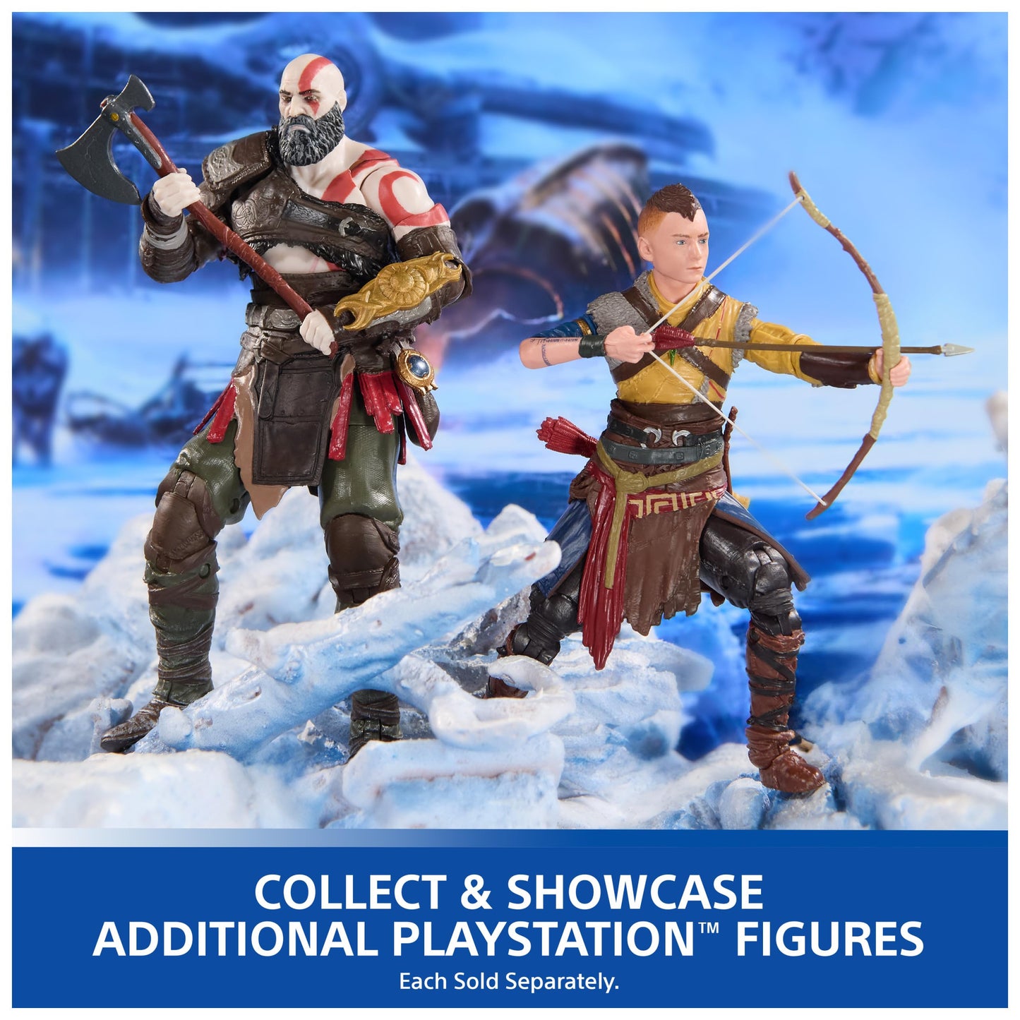 PlayStation God of War Ragnarok Atreus 6-Inch Figure – The Shapes Collection, 4 Accessories, Open Display Box