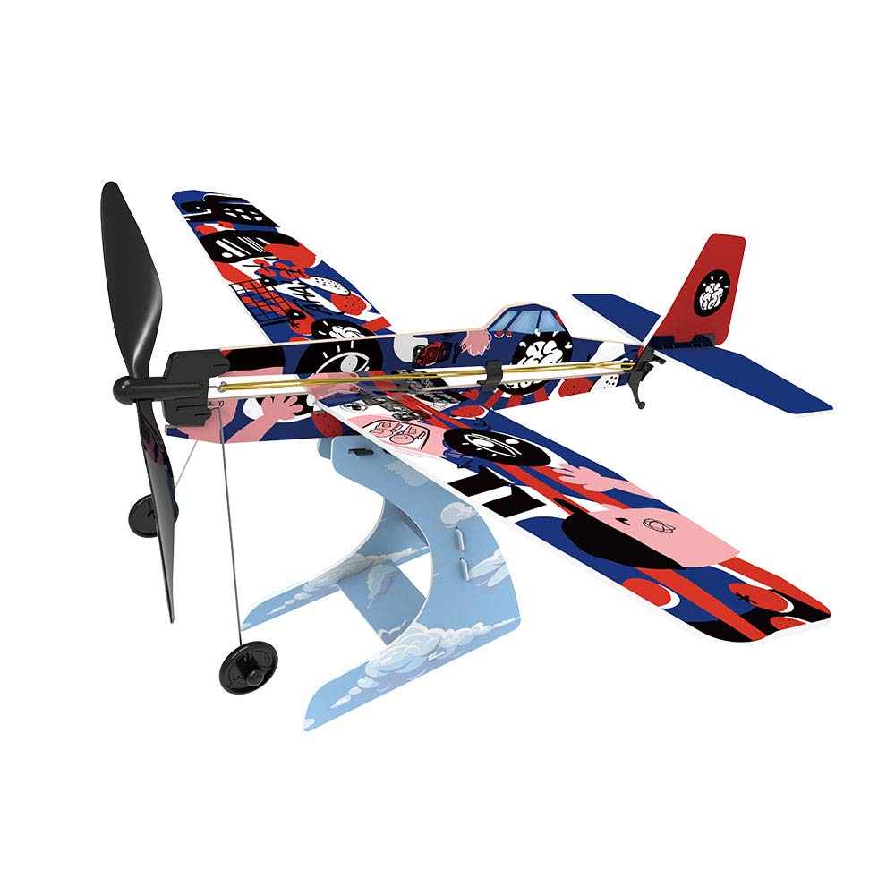 PLAYSTEM Rubber Band Aeroplane Low Wing STEM Kit | Indoor & Outdoor Learning by PLAYSTEAM