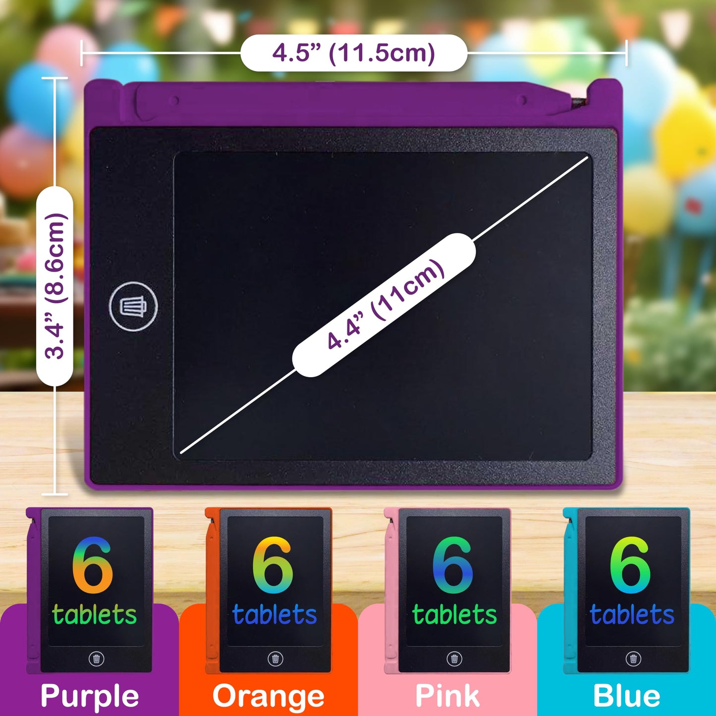 Playtapus Party Favor Mini LCD Writing Tablet – 24 Pack, 4.5-Inch Doodle Boards for Kids