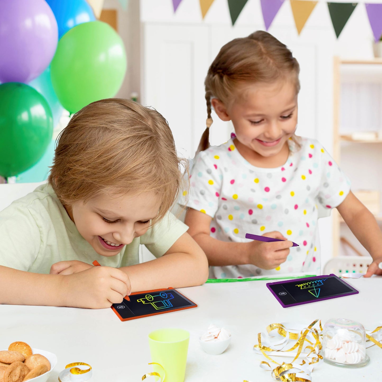 Playtapus Party Favor Mini LCD Writing Tablet for Kids – 12 Pack 4.5-Inch Drawing Boards