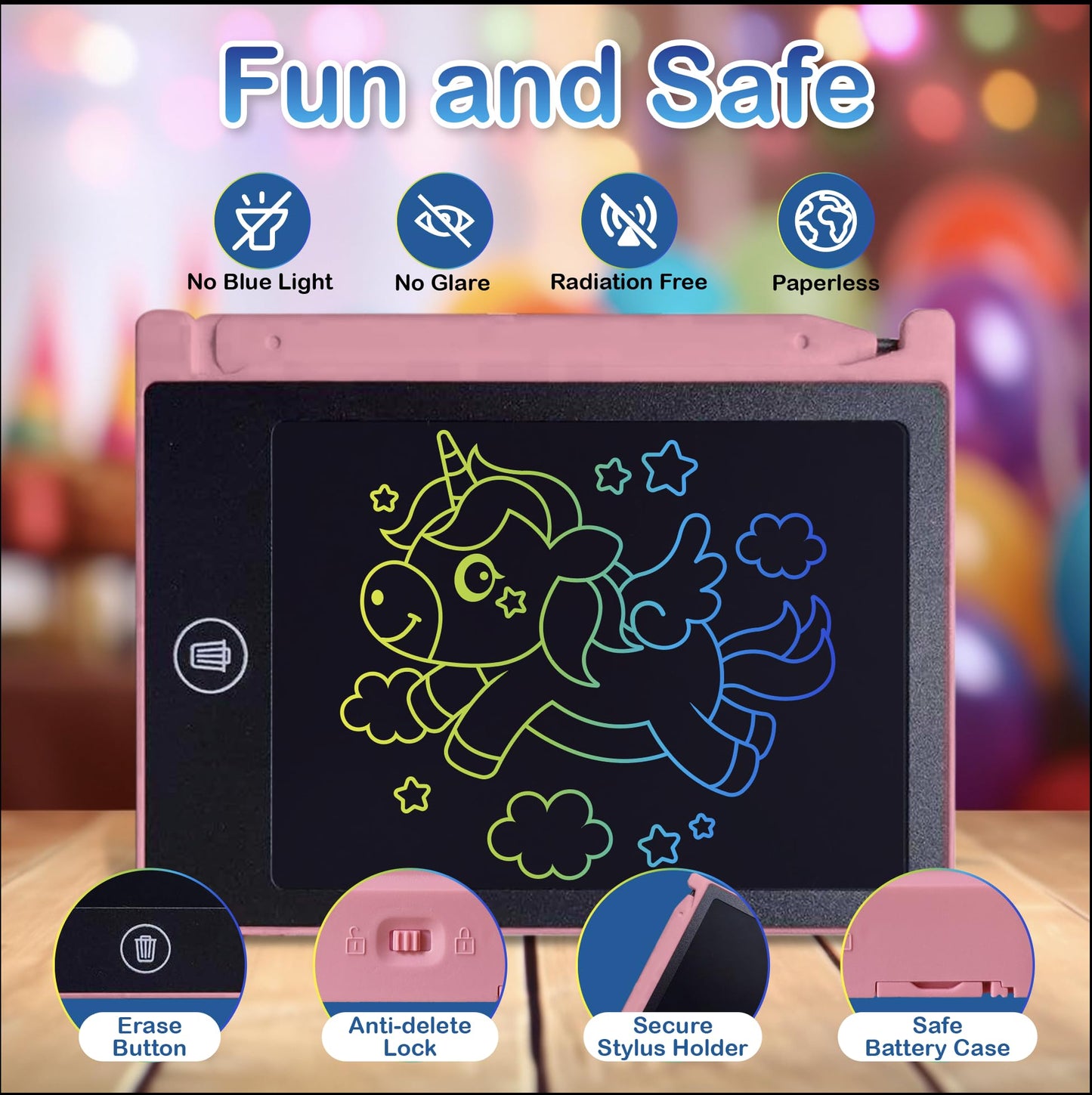 Playtapus Party Favor Mini LCD Writing Tablet for Kids – 12 Pack 4.5-Inch Drawing Boards
