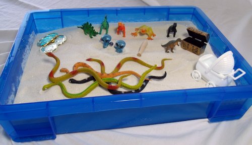 PlayTherapySupply Small Portable Sand Tray with Lid – Travel-Ready, Waterproof & Durable