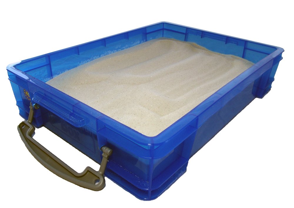 PlayTherapySupply Small Portable Sand Tray with Lid – Travel-Ready, Waterproof & Durable