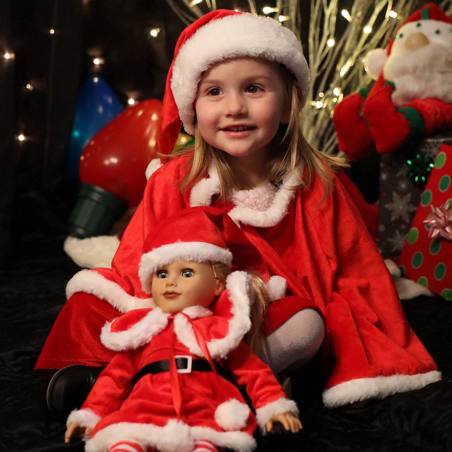 Playtime by Eimmie 18-Inch Doll Santa Dress Set with Hat & Shawl – Fits American, Journey, Generation & More