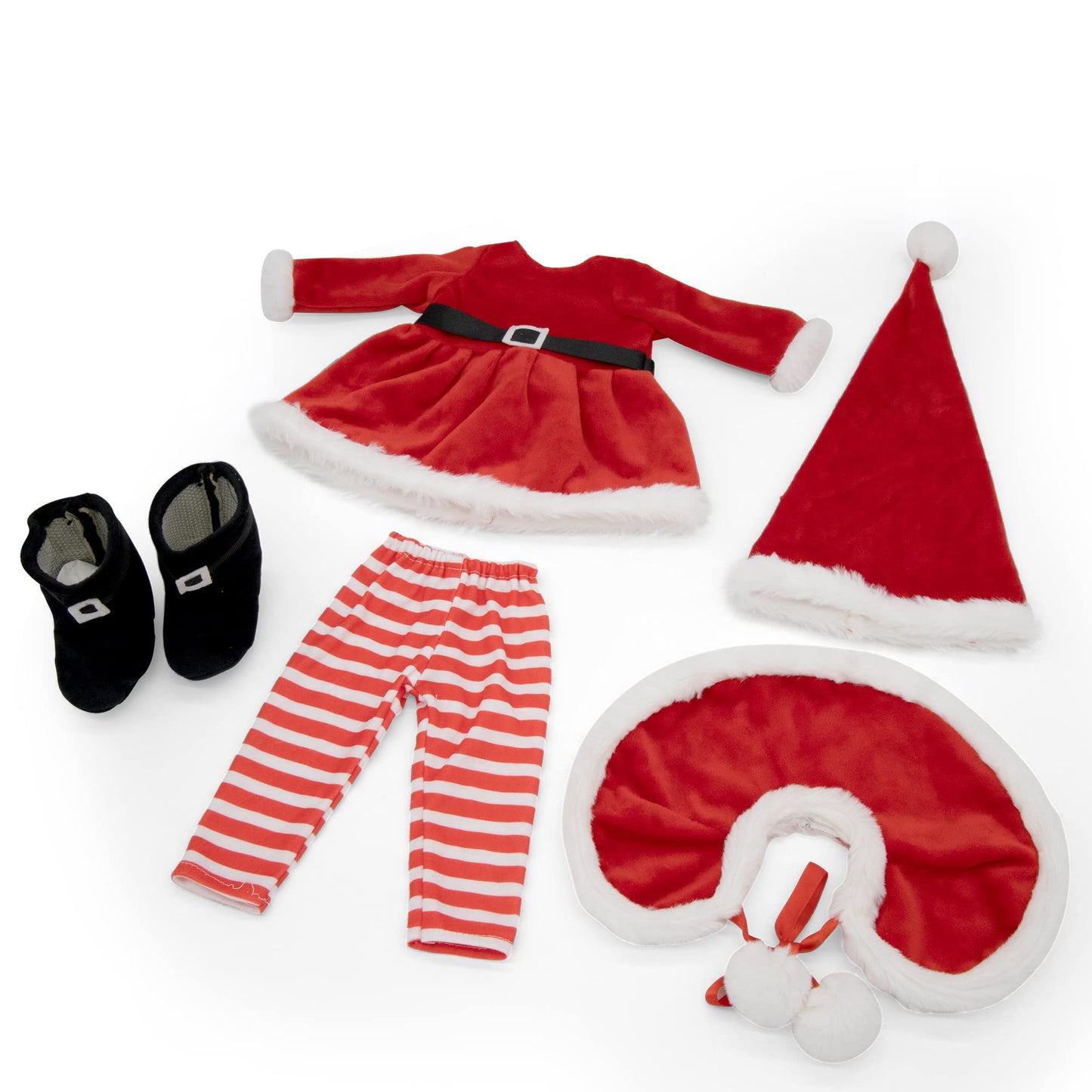 Playtime by Eimmie 18-Inch Doll Santa Dress Set with Hat & Shawl – Fits American, Journey, Generation & More