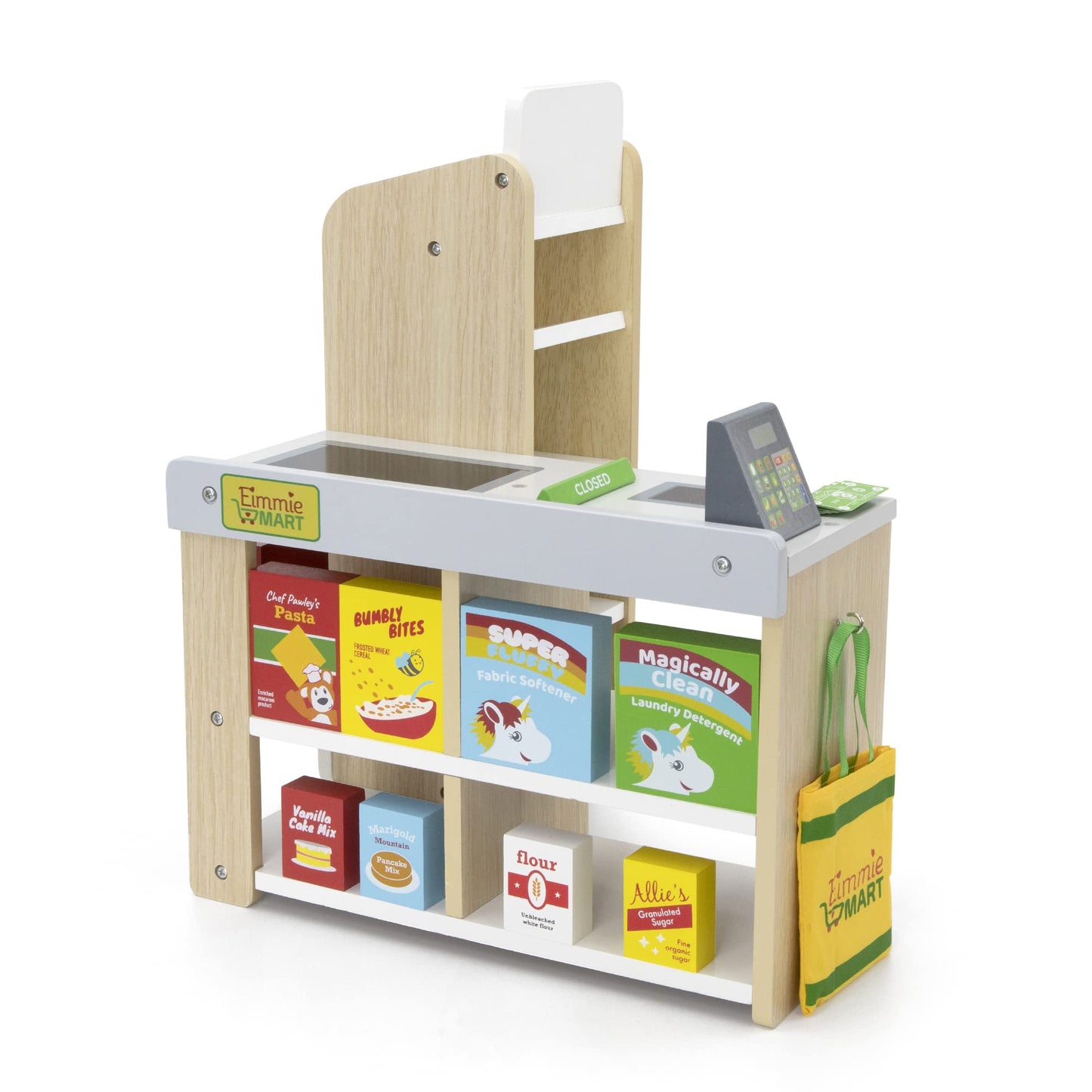 Playtime by Eimmie 18-Inch Doll Grocery Store Set | Wooden Playset with 25+ Accessories