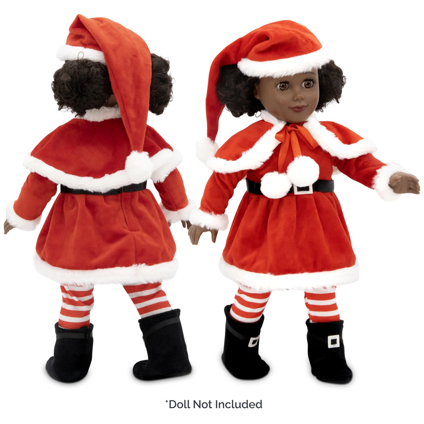 Playtime by Eimmie 18-Inch Doll Santa Dress Set with Hat & Shawl – Fits American, Journey, Generation & More