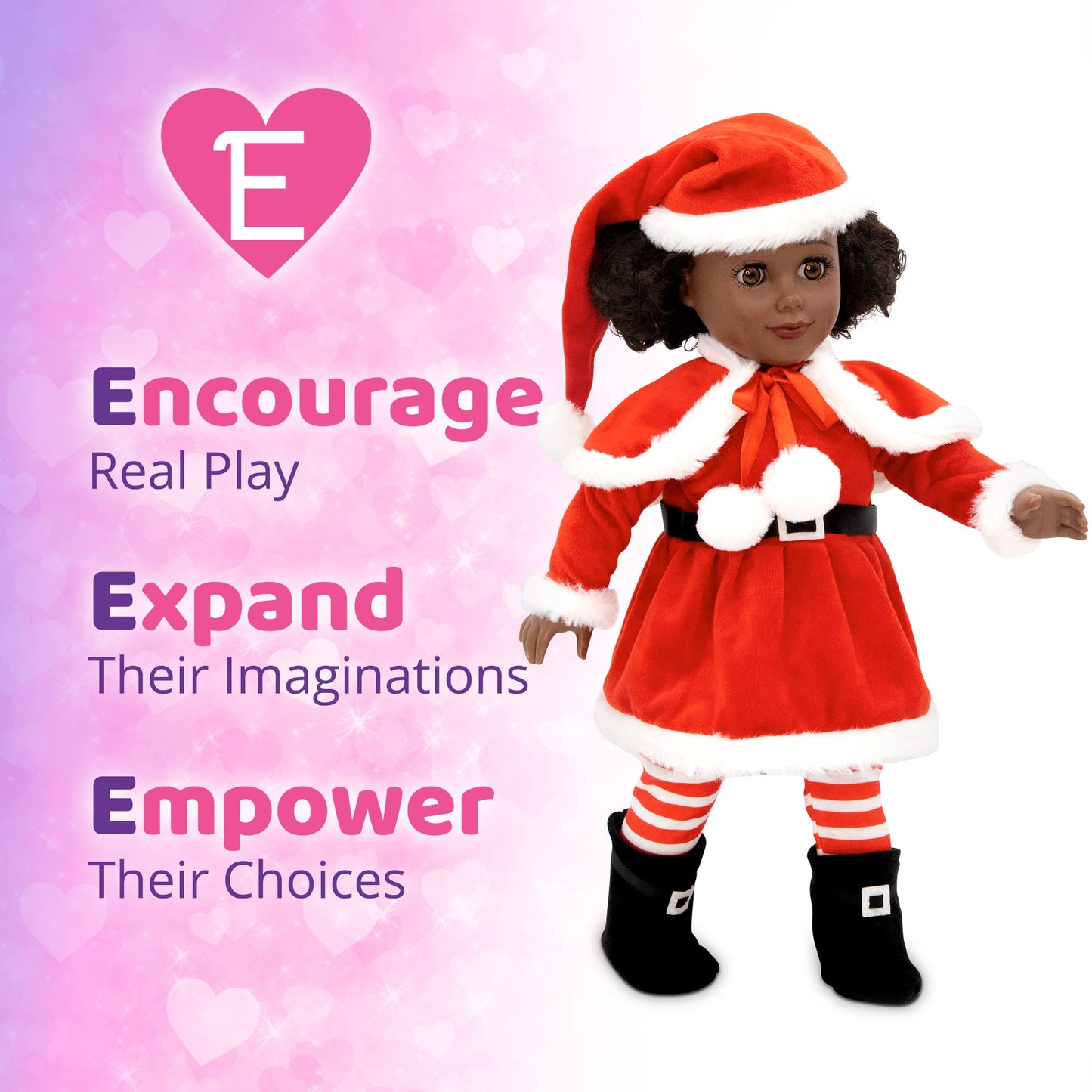 Playtime by Eimmie 18-Inch Doll Santa Dress Set with Hat & Shawl – Fits American, Journey, Generation & More
