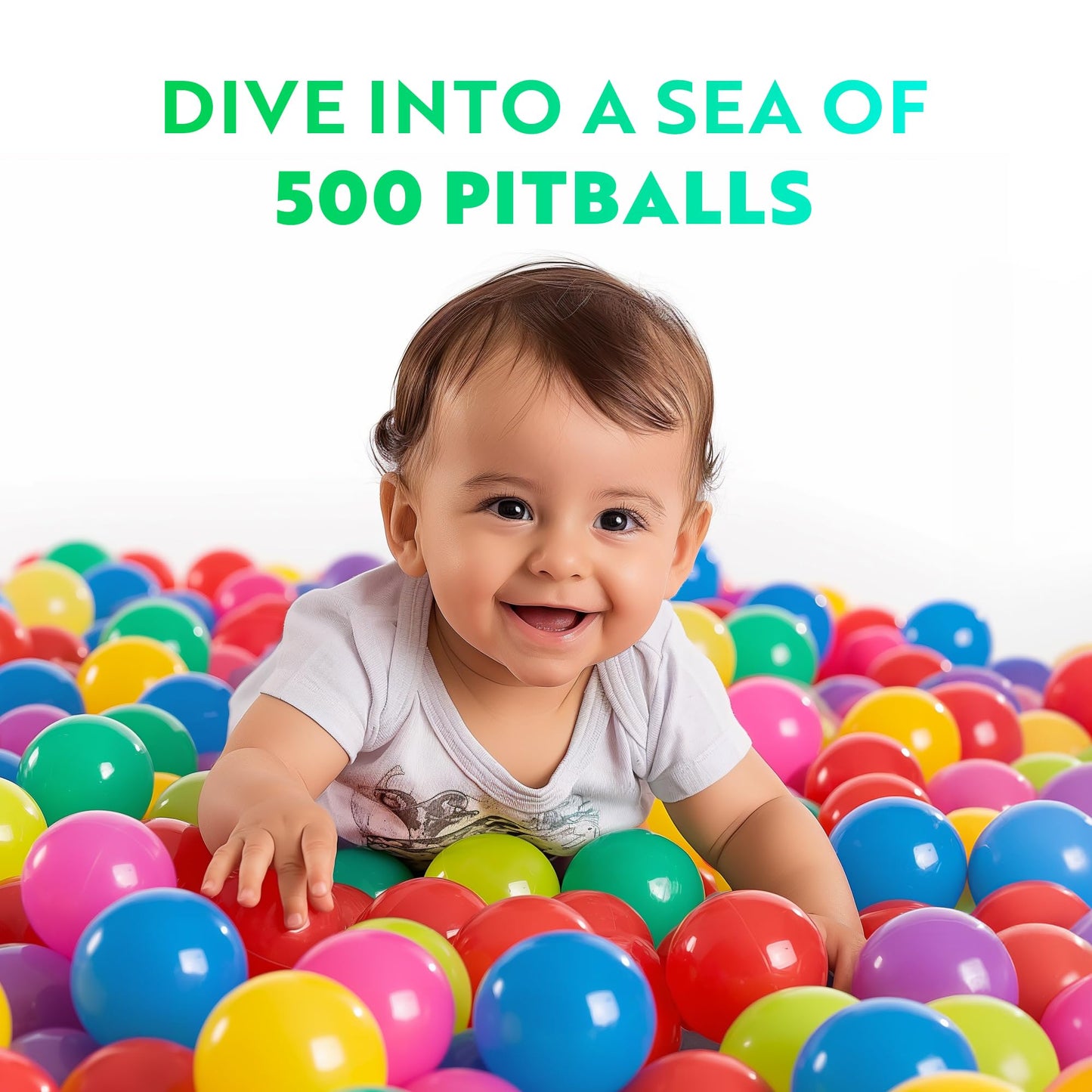 Playz Soft Plastic Mini Ball Pit Balls – 500 Count, 8 Colors, Crush-Proof, Non-Toxic, BPA & Phthalate Free