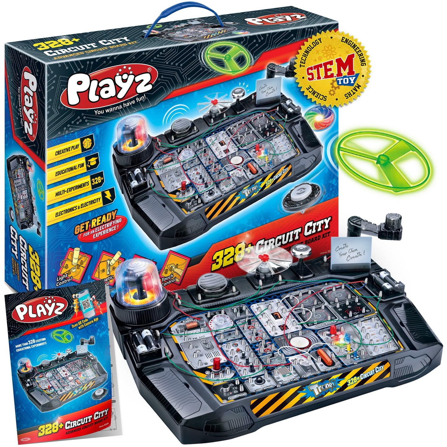 Playz Advanced Electrical Circuit Board Engineering Kit – 328+ STEM Projects for Ages 8-13