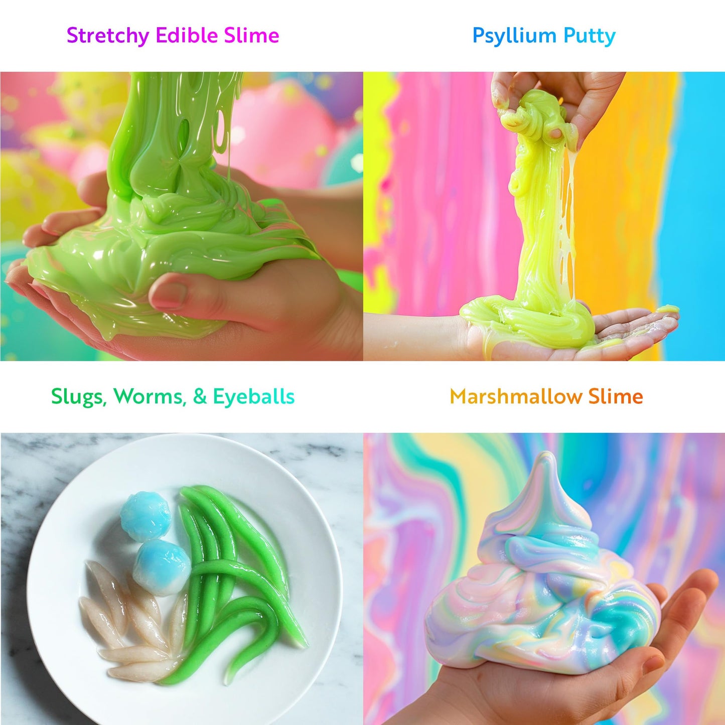 Playz Edible Slime Candy Making Science Kit for Kids Ages 8-12 — 25 Experiments