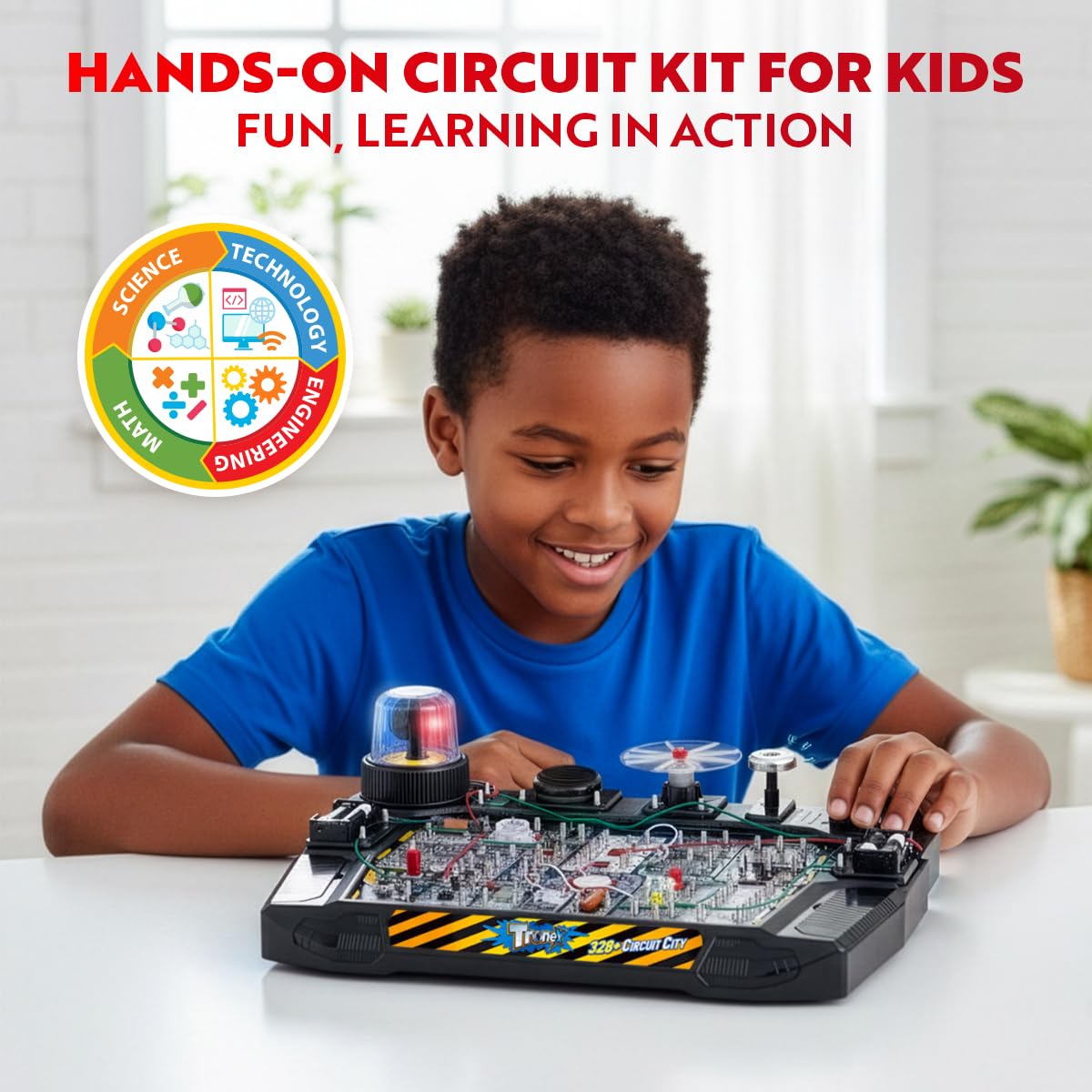 Playz Advanced Electrical Circuit Board Engineering Kit – 328+ STEM Projects for Ages 8-13