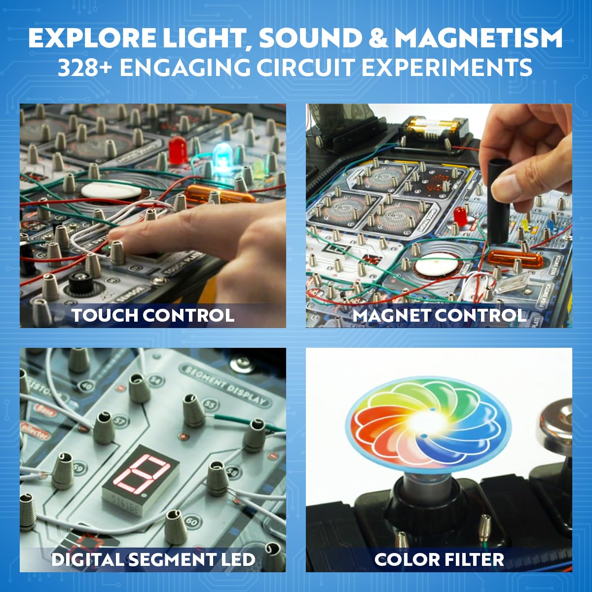 Playz Advanced Electrical Circuit Board Engineering Kit – 328+ STEM Projects for Ages 8-13