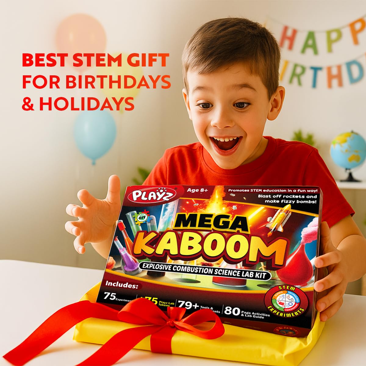 Playz Mega Kaboom! 150+ Explosive Science Experiments Kit for Kids 8–12