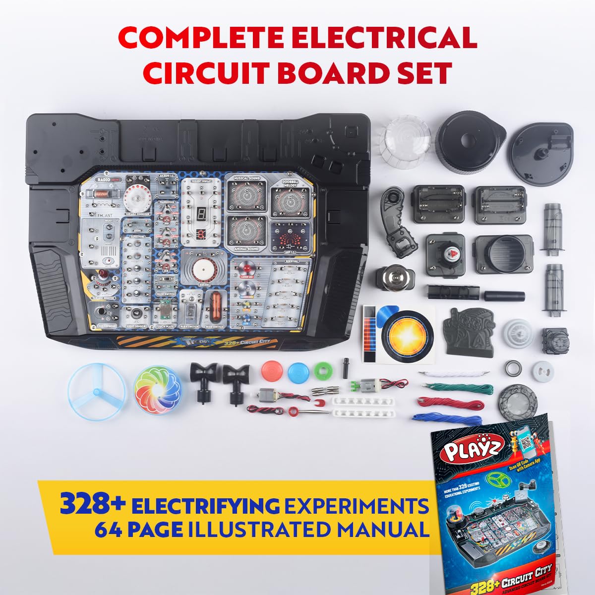 Playz Advanced Electrical Circuit Board Engineering Kit – 328+ STEM Projects for Ages 8-13