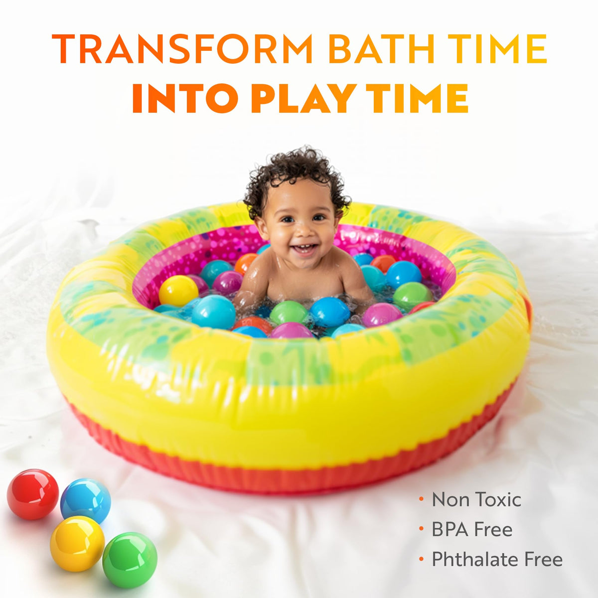 Playz Soft Plastic Mini Ball Pit Balls — 50 Count, 8 Colors, Crush-Proof & Non-Toxic for Baby & Toddler Play