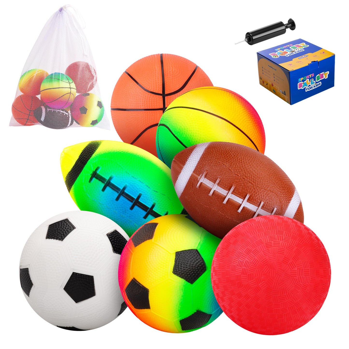 PlayZap 7-Piece Soft Ball Set for Toddlers & Kids - 5-Inch Balls for Indoor & Outdoor Play