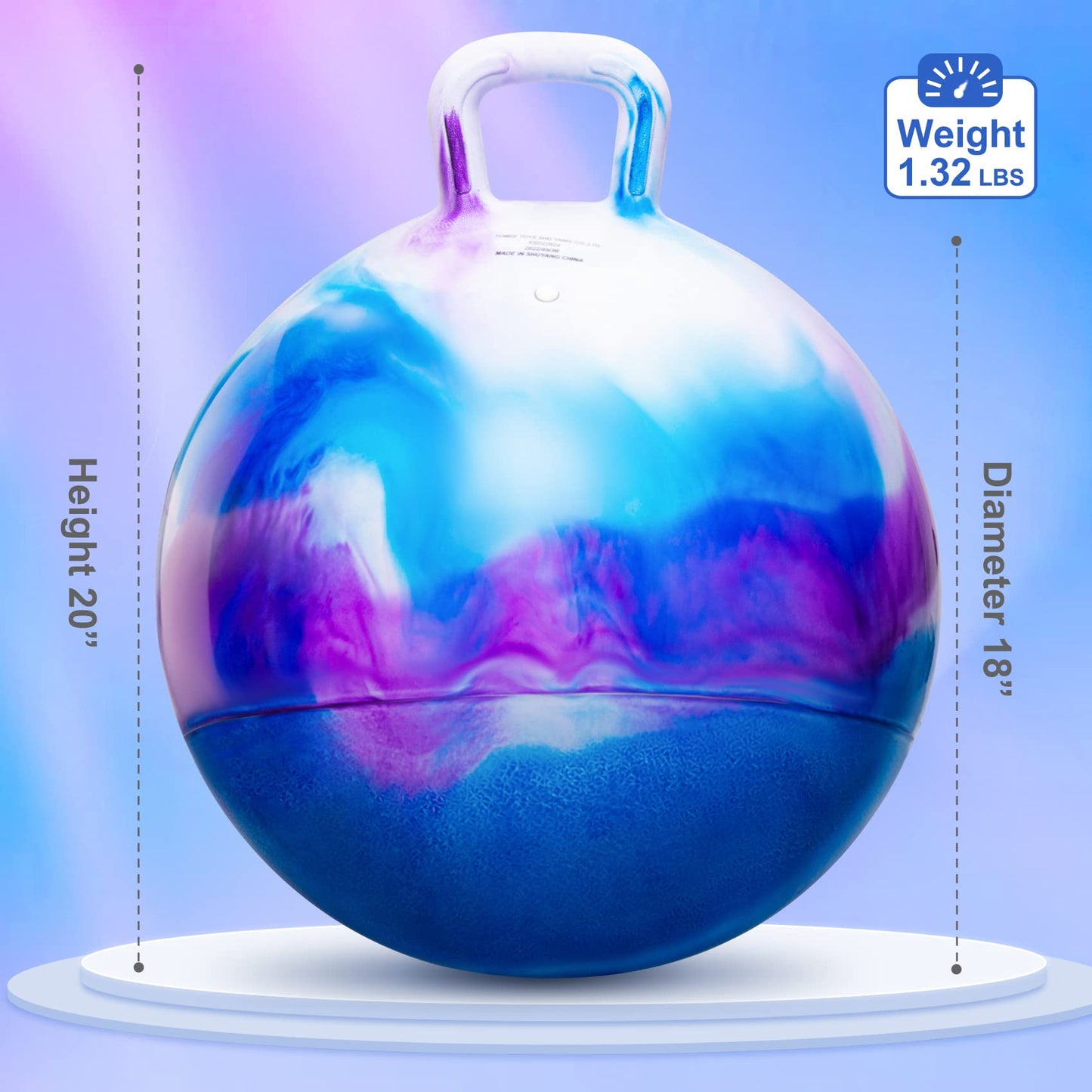 PlayZap Hopper Ball with Handle - 18-Inch Bouncy Toy for Kids 3-8