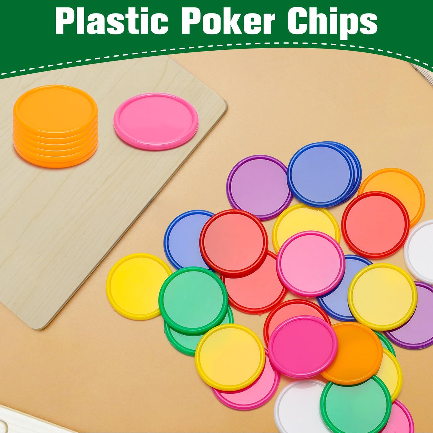 Pletpet 400 Pcs 8 Colors Poker Chips with Storage Box – 1.45-Inch Plastic Chips for Adult Games
