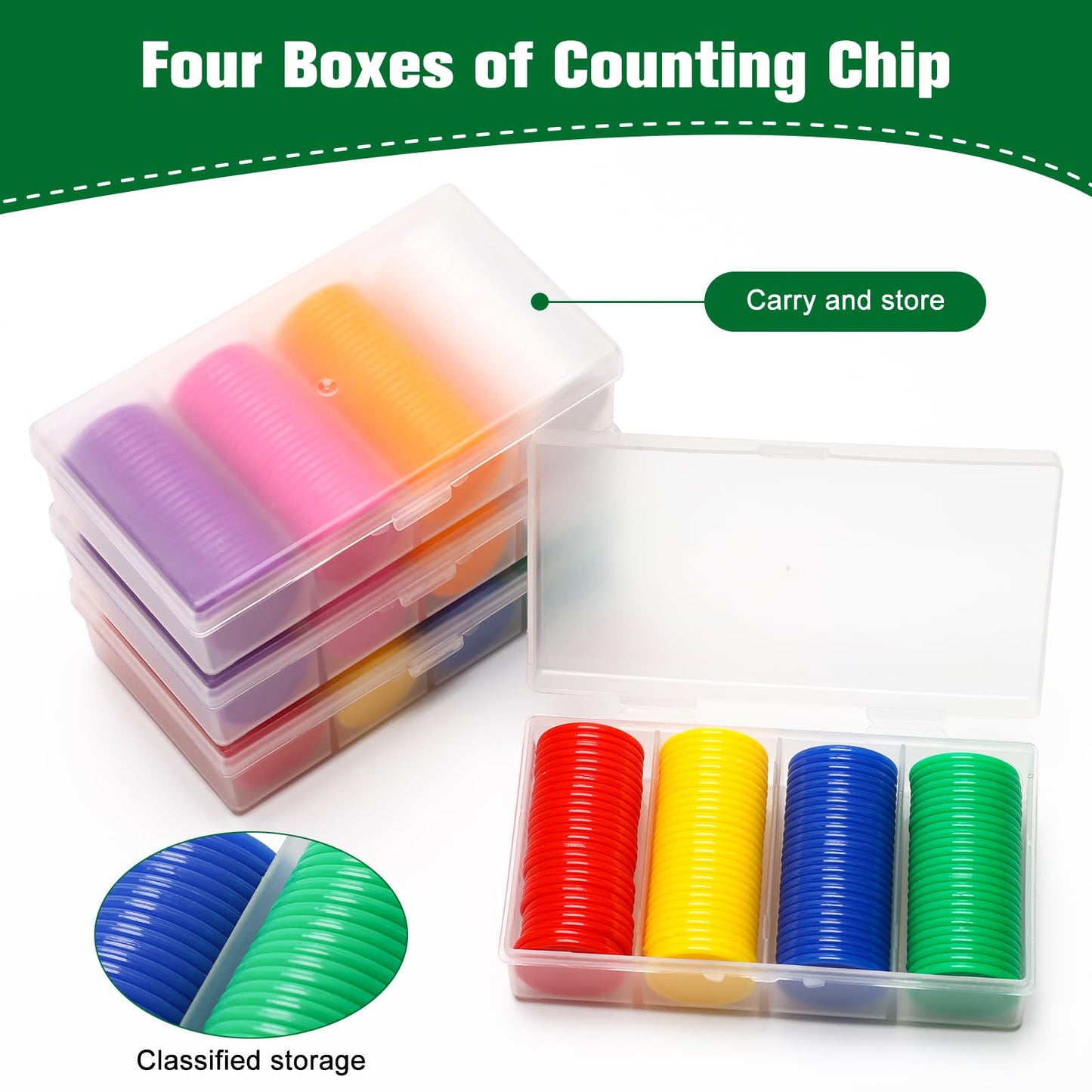 Pletpet 400 Pcs 8 Colors Poker Chips with Storage Box – 1.45-Inch Plastic Chips for Adult Games