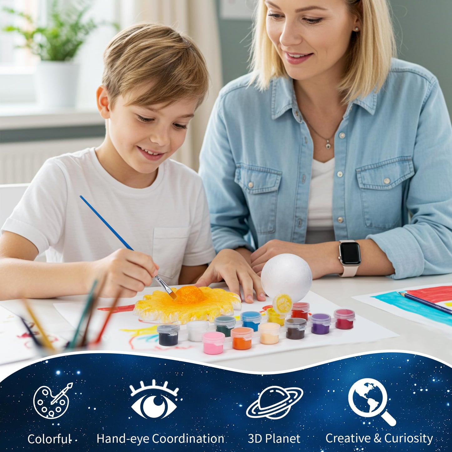 Pllieay 3D Solar System Model Kit – Educational DIY Planets with Display Box