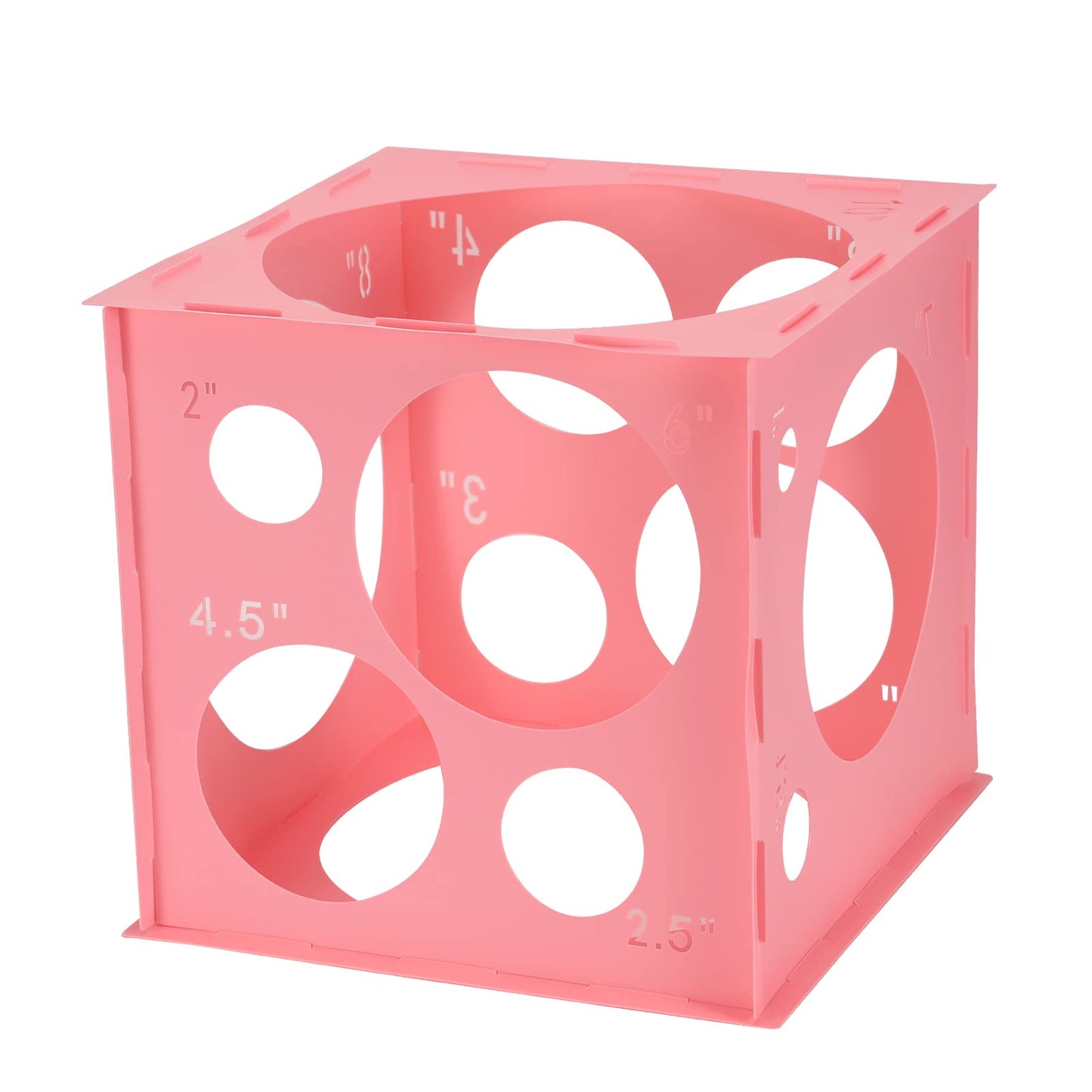 Pllieay 14-Holes Balloon Sizer Box Cube – Pink Collapsible Measurement Tool