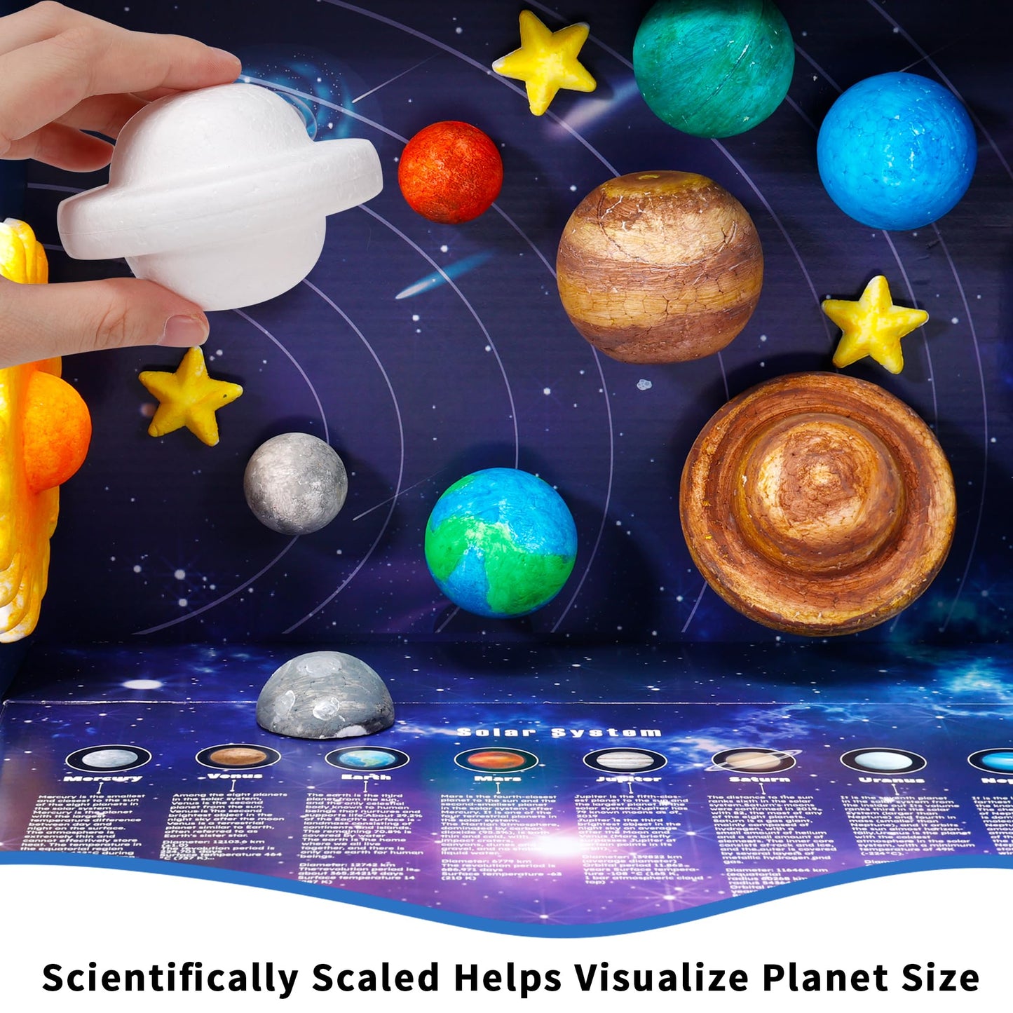Pllieay 3D Solar System Model Kit – Educational DIY Planets with Display Box