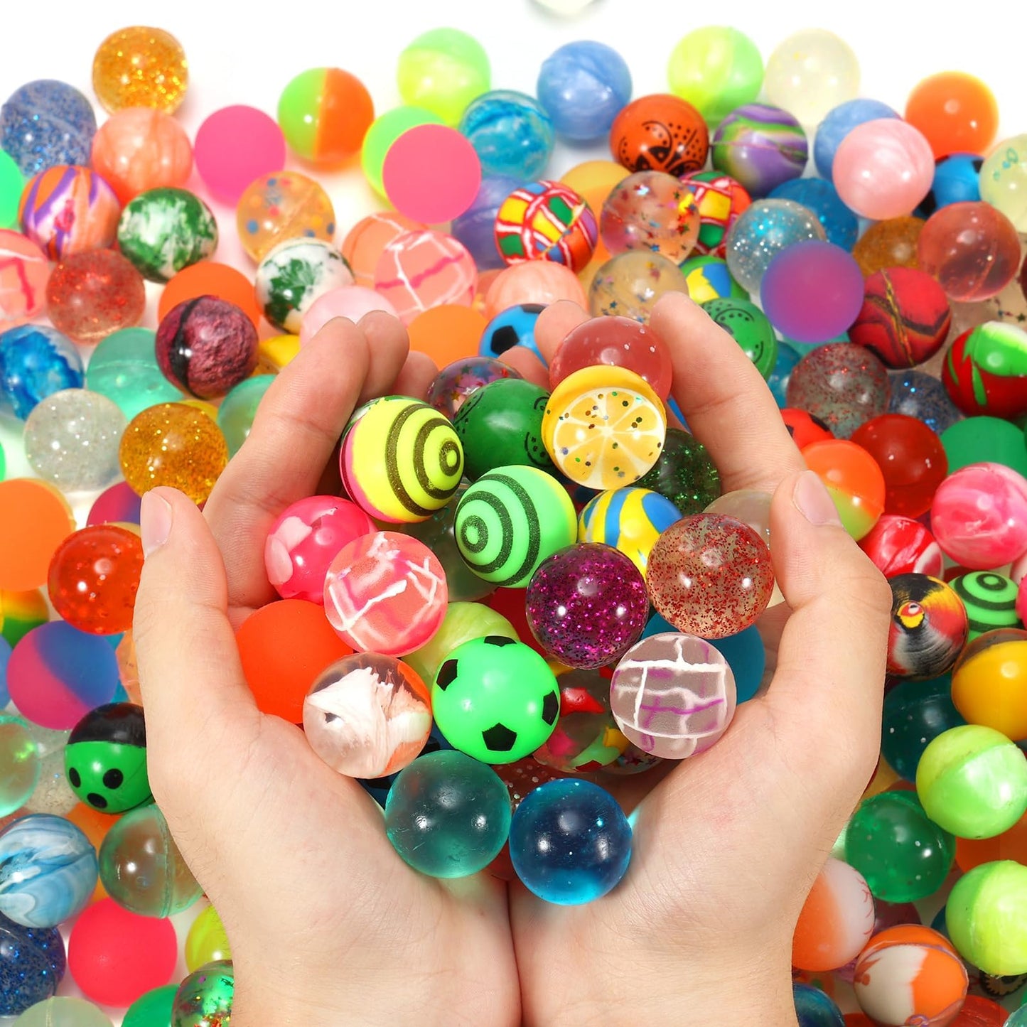 Pllieay 264-Piece Bouncy Balls Bulk | 27mm Mixed Color Rubber Balls for Party Favors, Prizes, Gifts