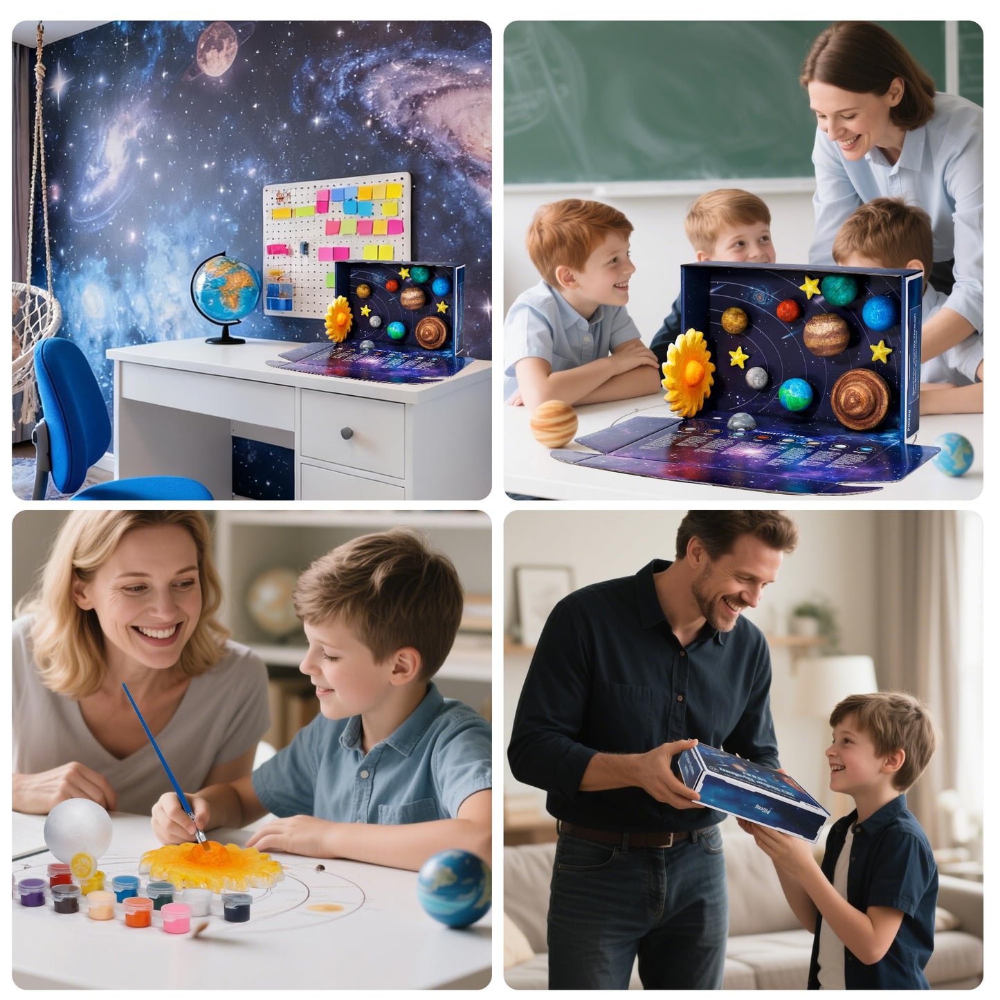 Pllieay 3D Solar System Model Kit – Educational DIY Planets with Display Box