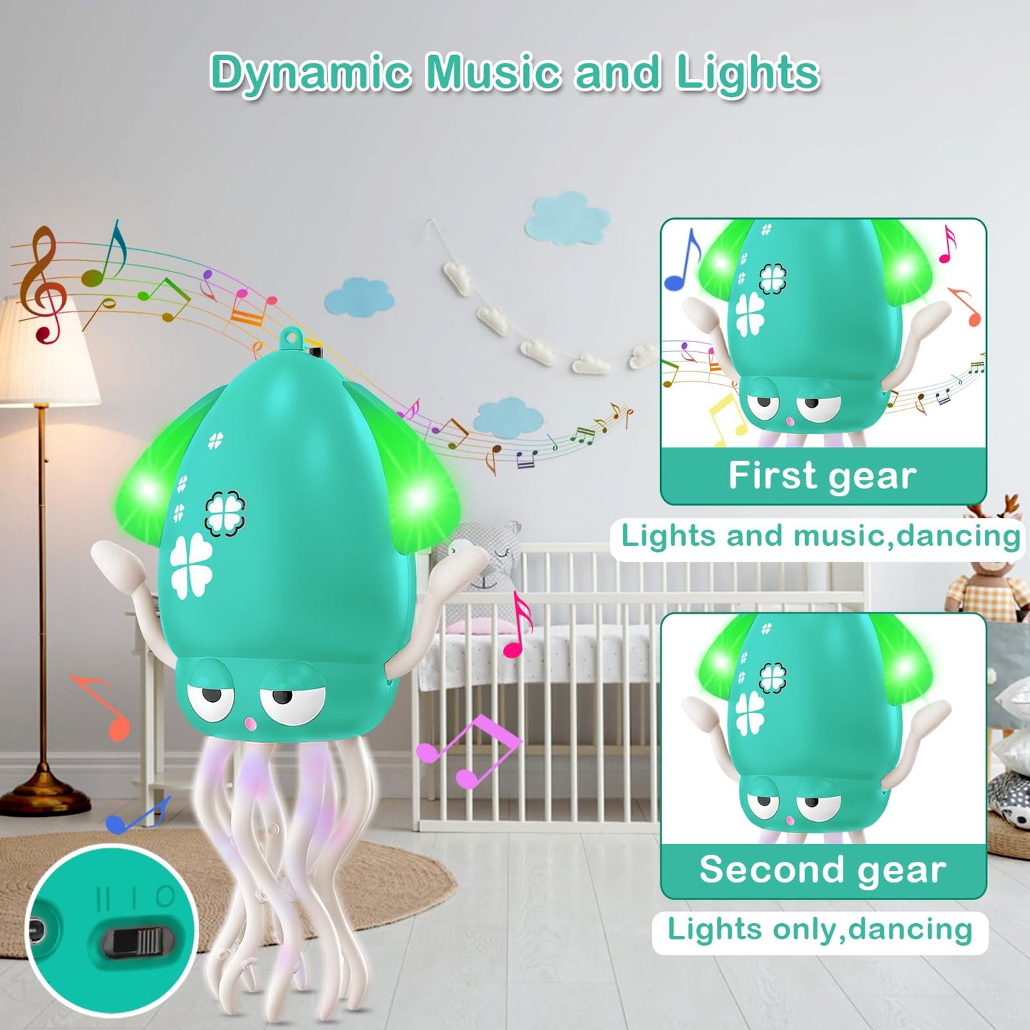 Plnmlls Dancing Octopus Toy – Tummy Time, Music & LED Light for Babies & Toddlers