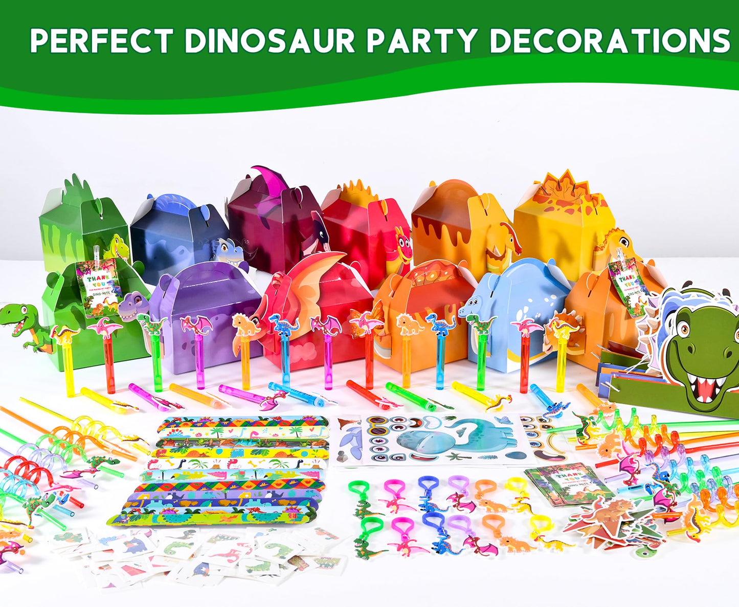 PLOUGVI 320-Piece Dinosaur Party Decorations & Favors Set