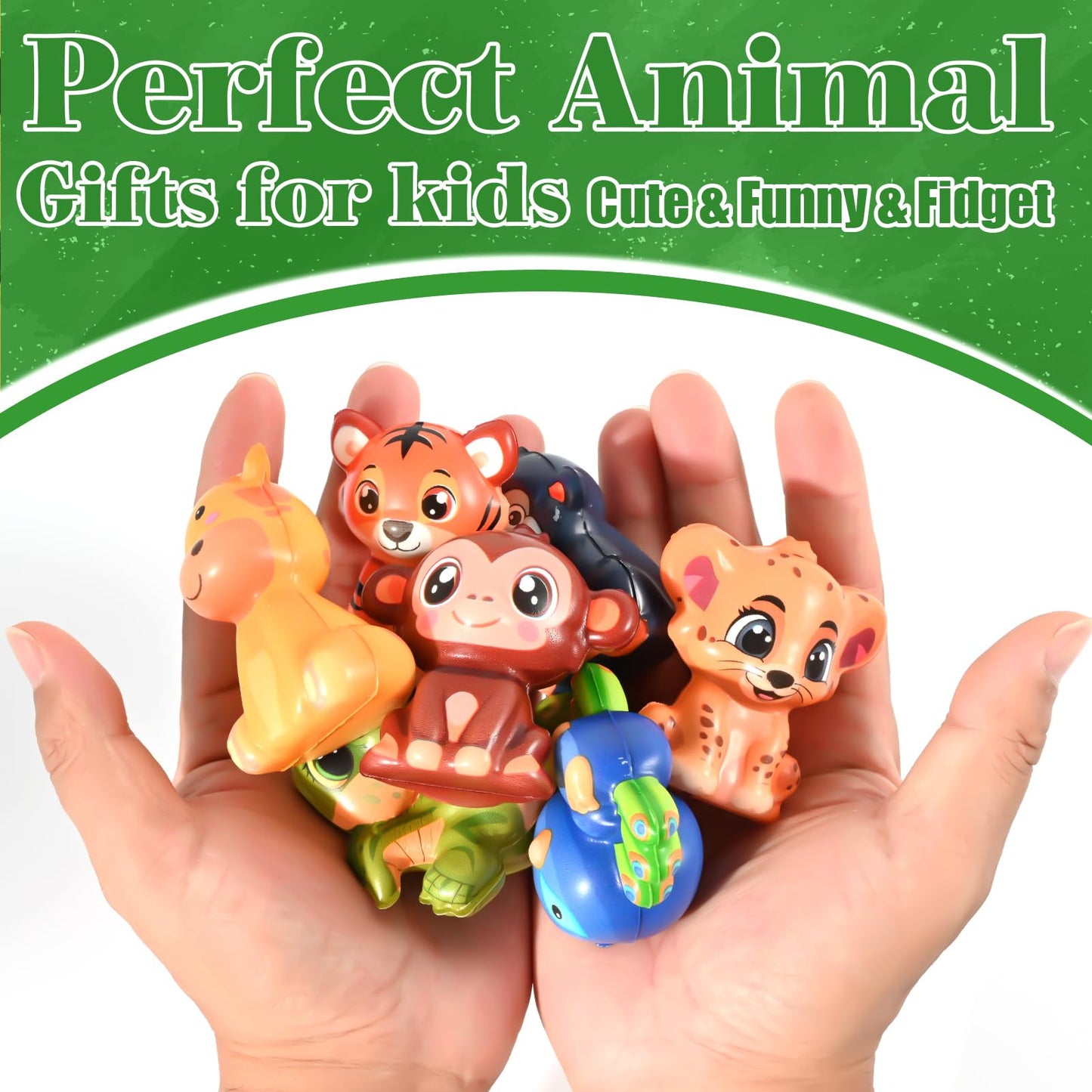 PLOUGVI 24PCS Animal Squishy Toys for Party Favors & Classroom Prizes