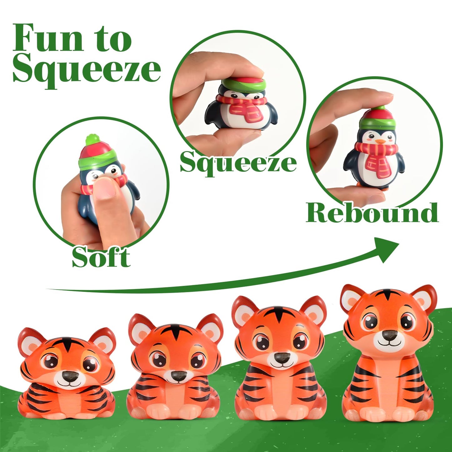 PLOUGVI 24PCS Animal Squishy Toys for Party Favors & Classroom Prizes