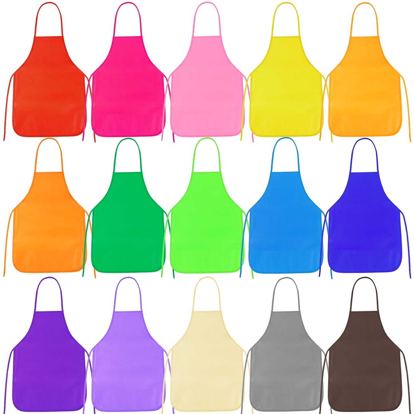 PLULON 8 Pcs Kids Apron Set – Painting & Craft Aprons, Non-Toxic, 13x19