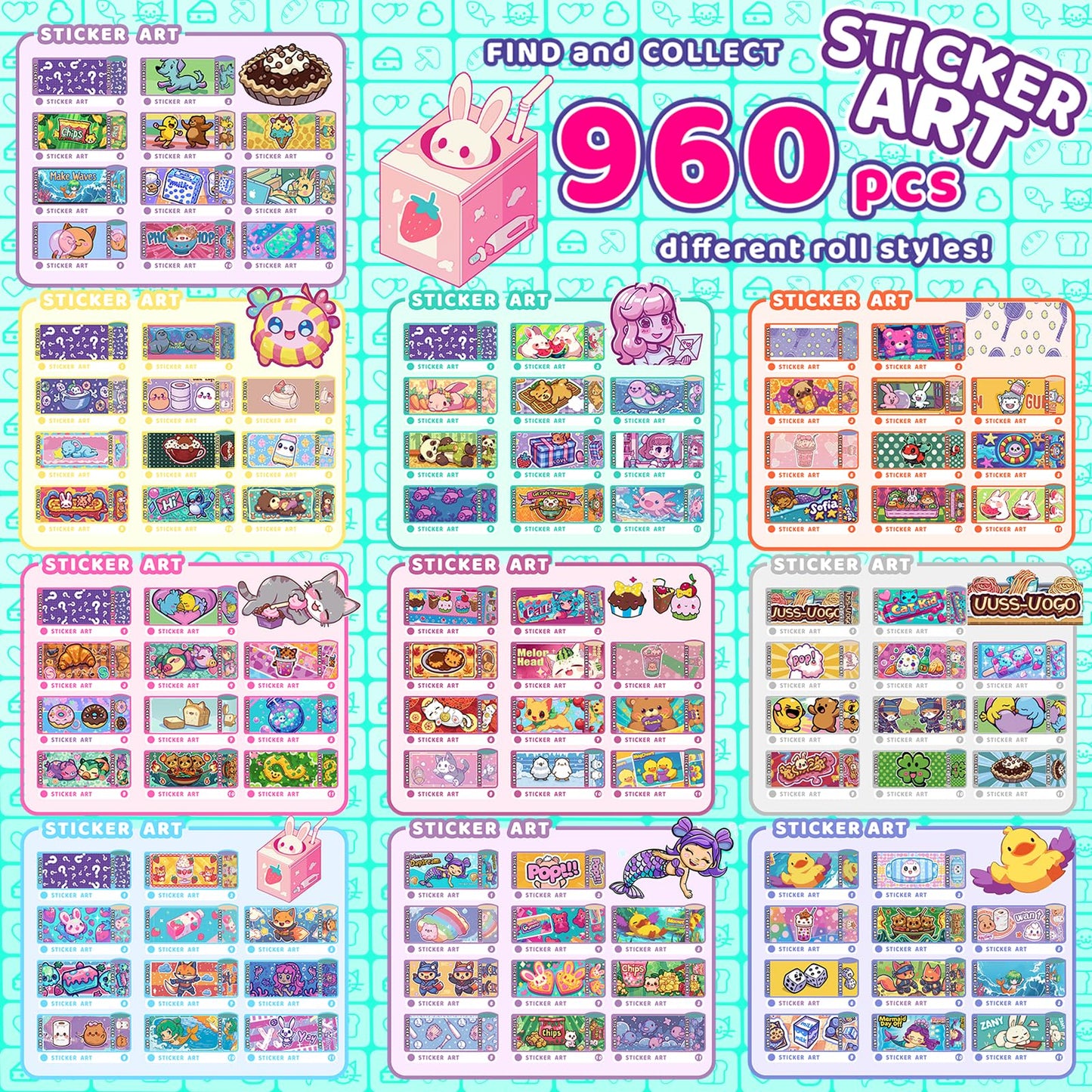 Plunack 960-Piece Sticker Bracelet Kit for Kids | DIY Wearable & Shareable Stickers with Collection Book