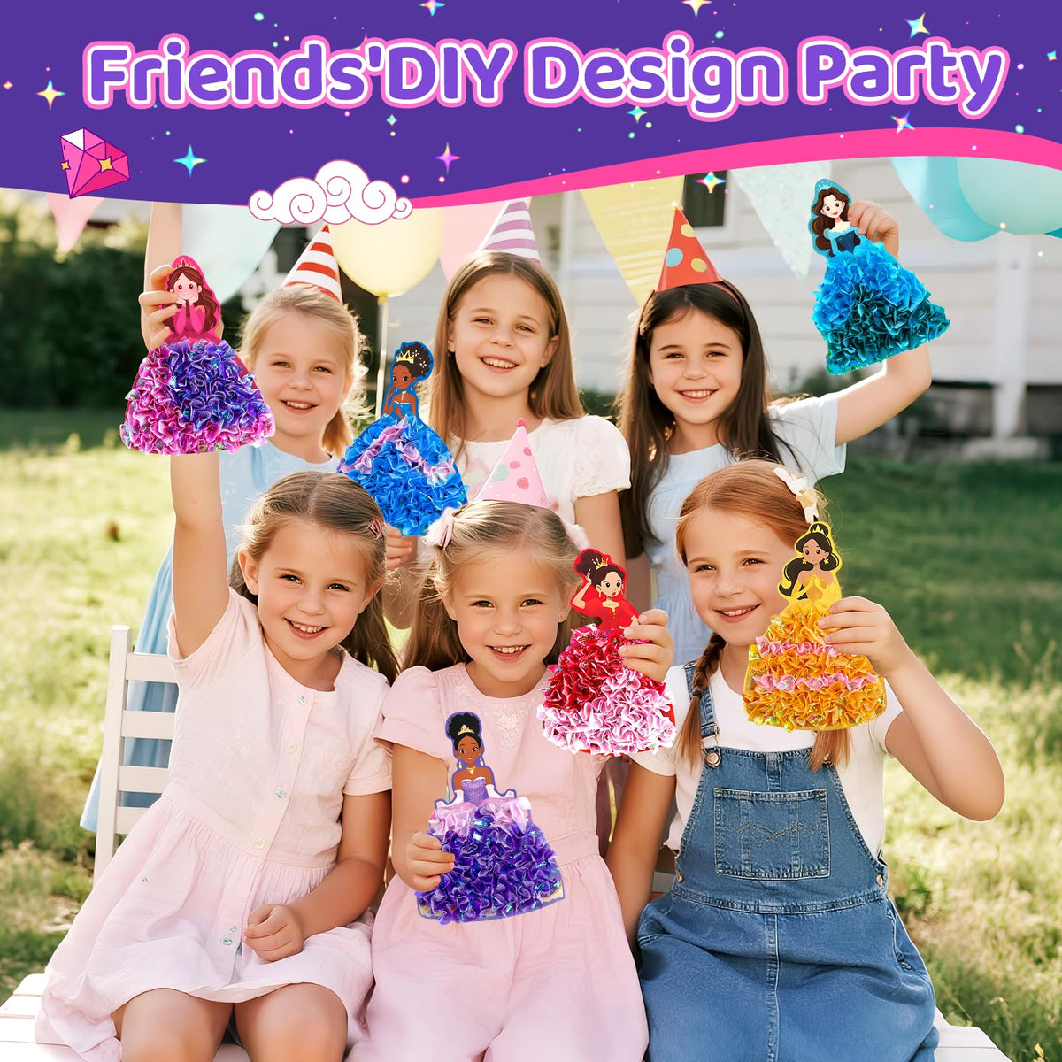 Plunack Poke in Art: Magical Pretty Princess DIY Craft Kit with Glow Night Lights
