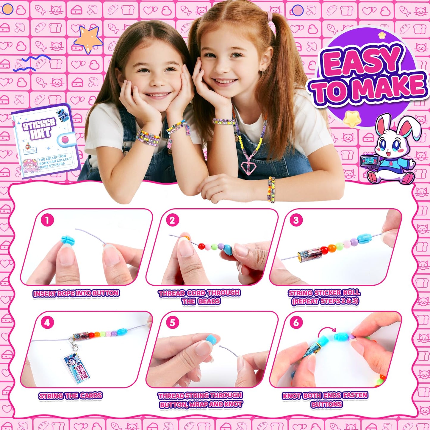 Plunack DIY Jewelry Kit for Kids – Bracelets & Beads (320 Pcs)