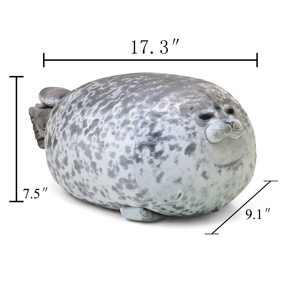Plupiapio Seal Pillow – Chubby Seal Plush Toy, Soft Realistic Plush (Medium 17.6 in)