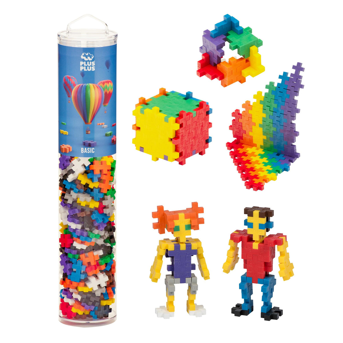 PLUS PLUS 240-Piece Interlocking Building Blocks — Open Ended STEM Toy Tube
