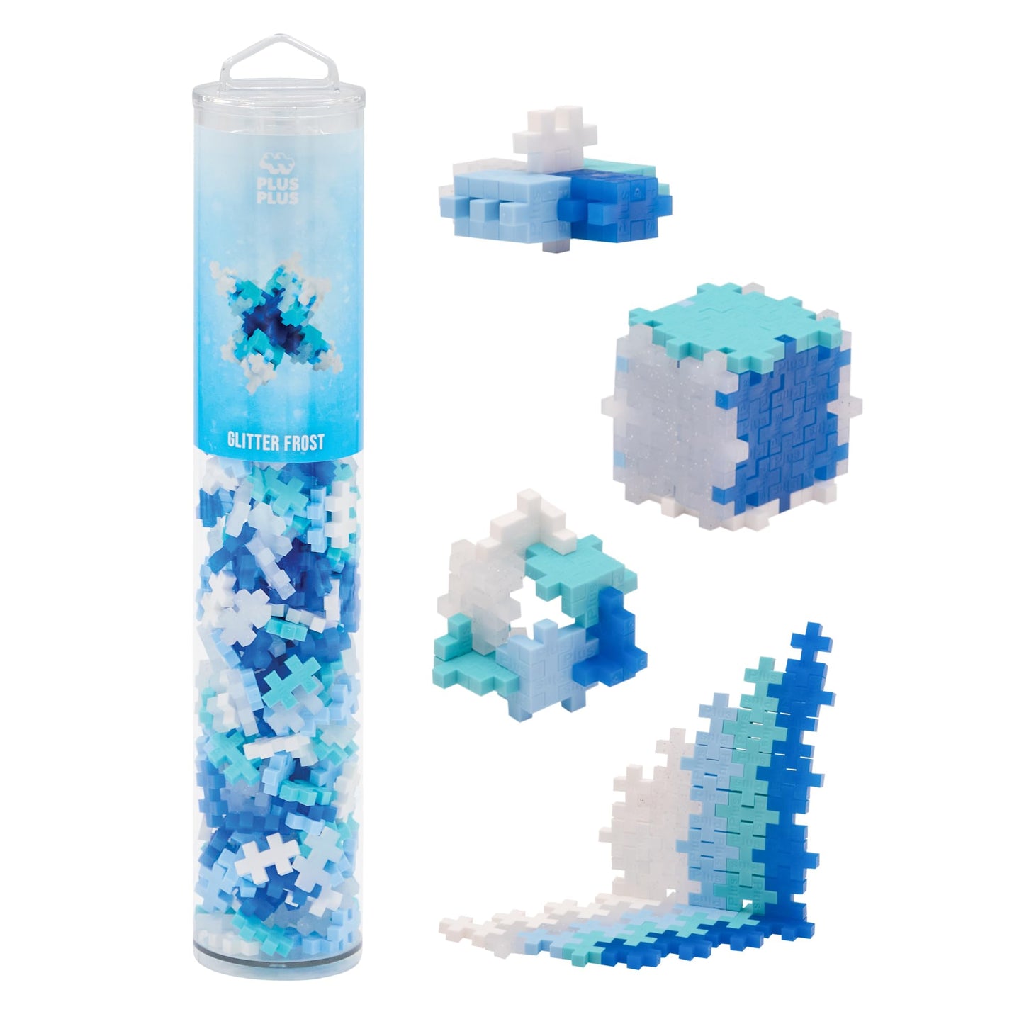 PLUS PLUS 240-Piece Glitter Frost Interlocking Blocks | Open-Ended STEM Toy