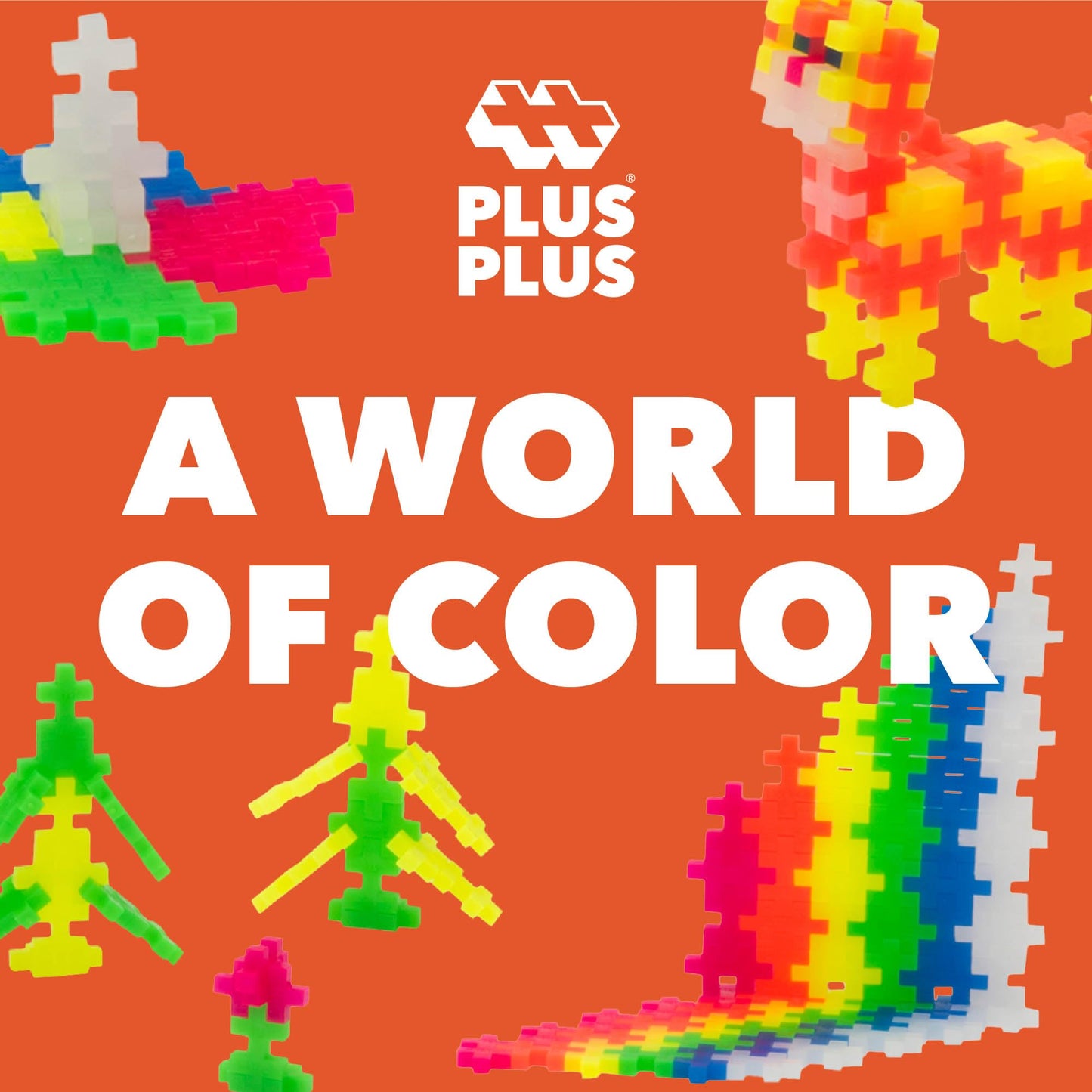 PLUS PLUS Open Play Set 600 Neon Pieces – Creative STEM Construction
