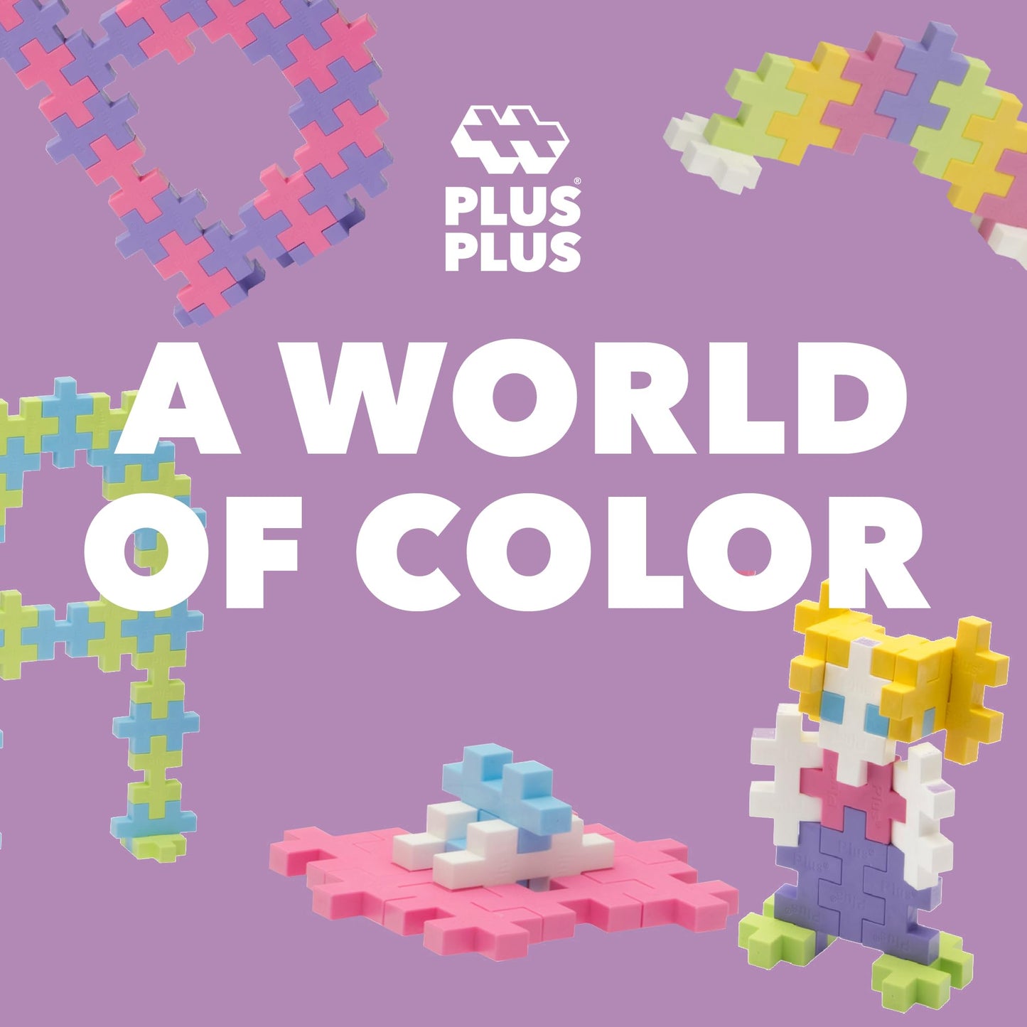 Plus Plus Big Open Play Set – 100 Pieces in Pastel Colors | Large Interlocking Blocks
