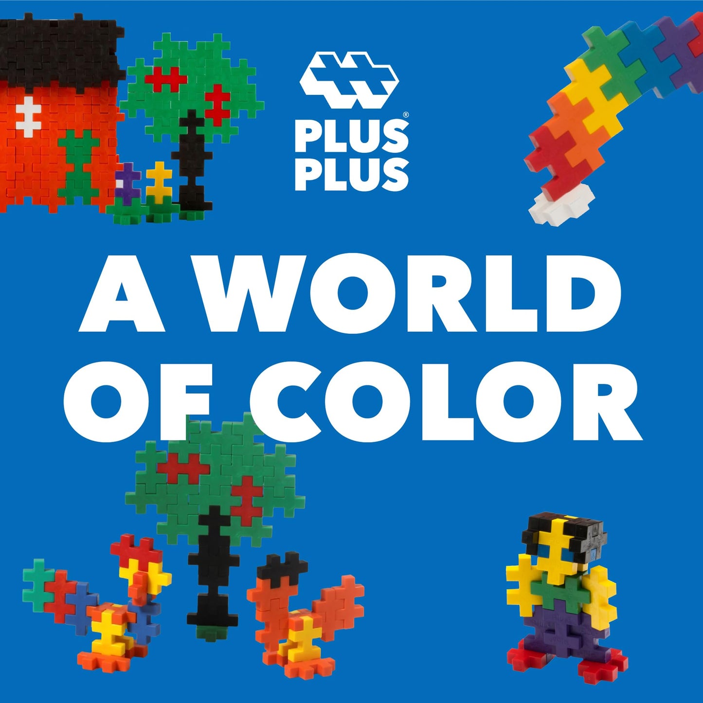 PLUS PLUS BIG Open Play Set 100 Piece - Basic Color Mix | Construction STEM Toy for Toddlers & Preschool