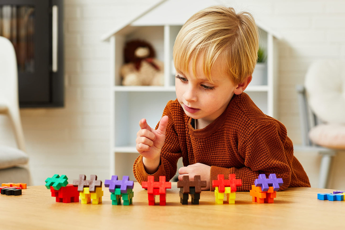 PLUS PLUS BIG Open Play Set 100 Piece - Basic Color Mix | Construction STEM Toy for Toddlers & Preschool