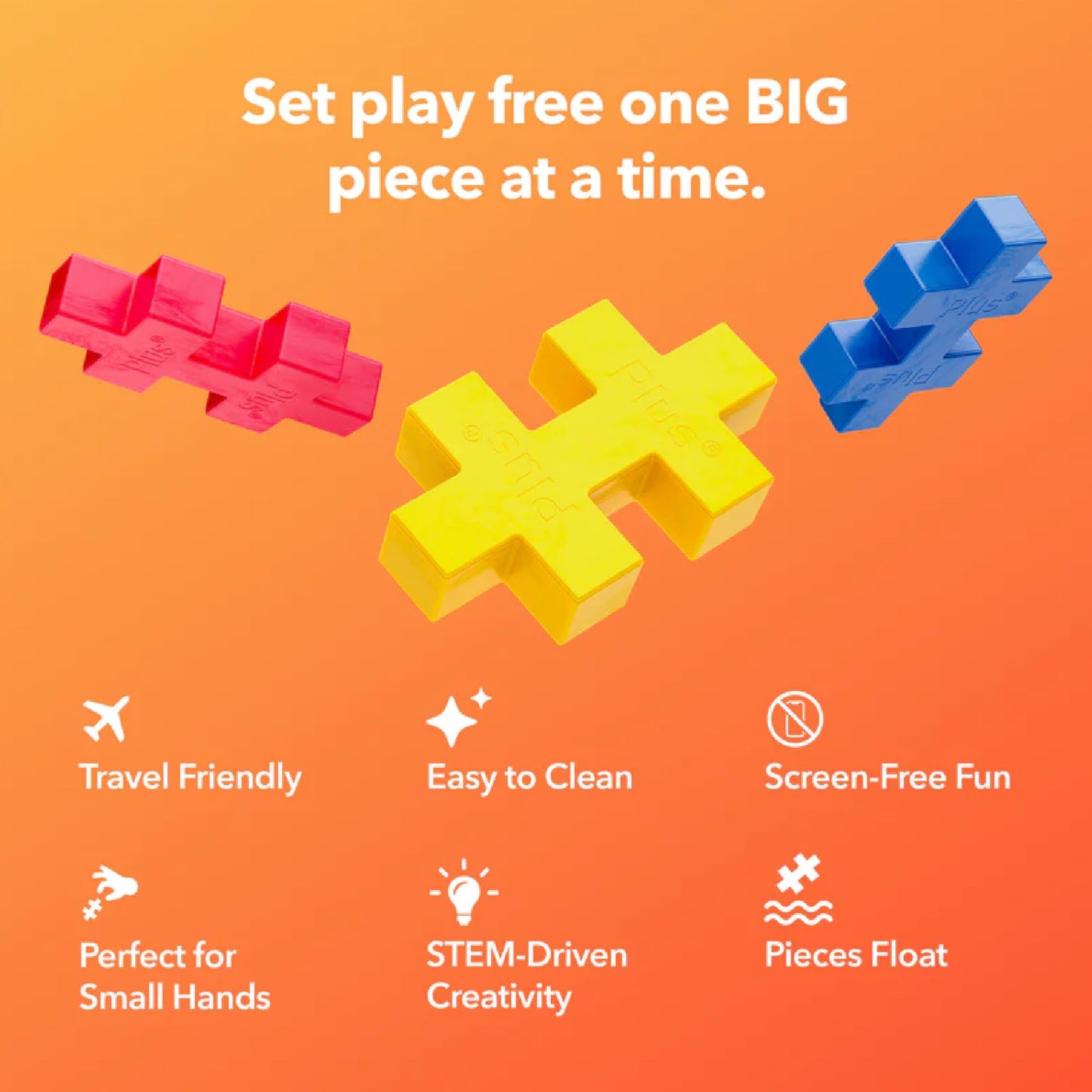 PLUS PLUS Big Instructed Tube: 15-Piece Flamingo – Large Interlocking Blocks for Toddlers & Preschool STEM Toy