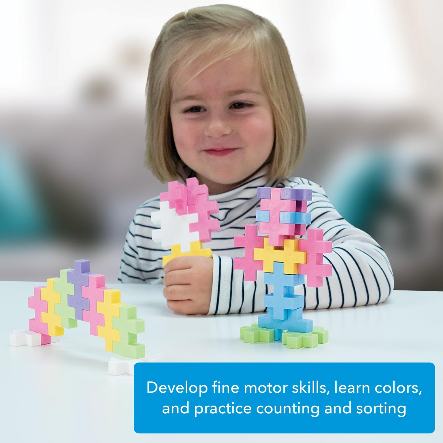 Plus Plus Big Open Play Set – 100 Pieces in Pastel Colors | Large Interlocking Blocks