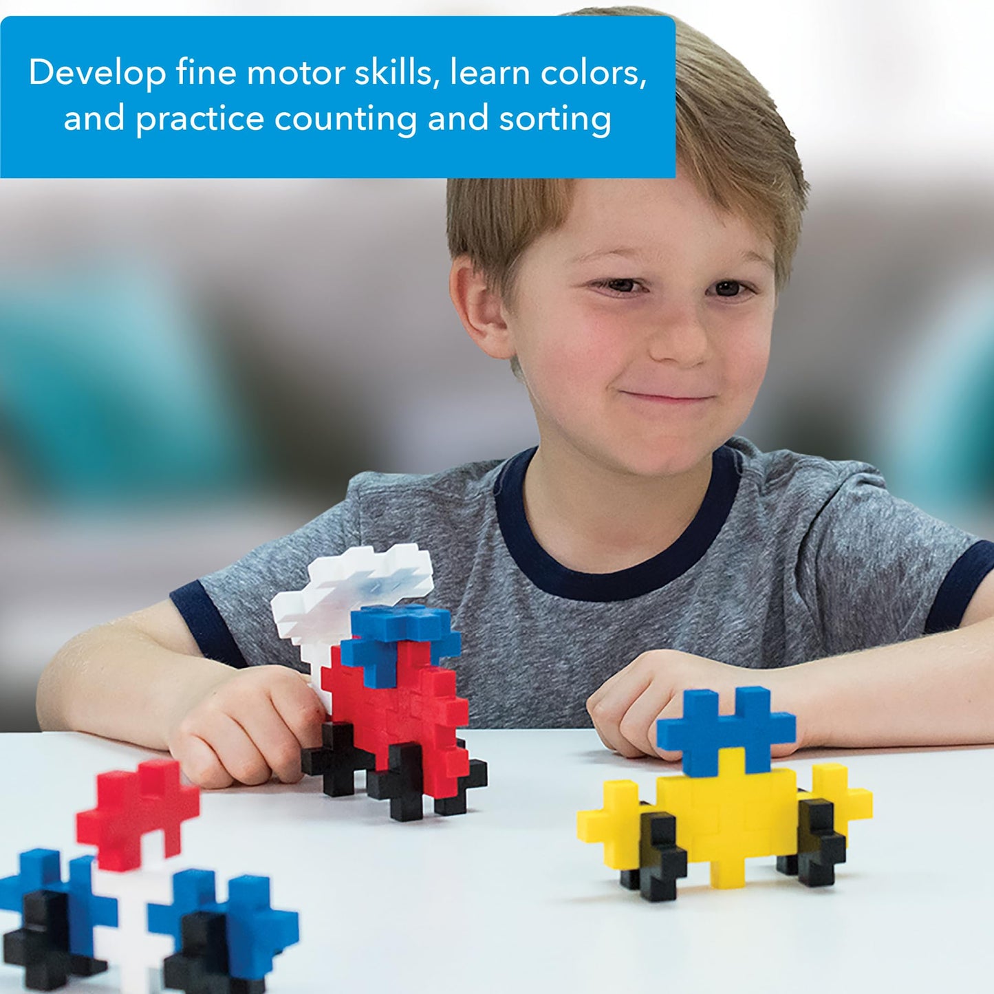 PLUS PLUS BIG Open Play Set 100 Piece - Basic Color Mix | Construction STEM Toy for Toddlers & Preschool