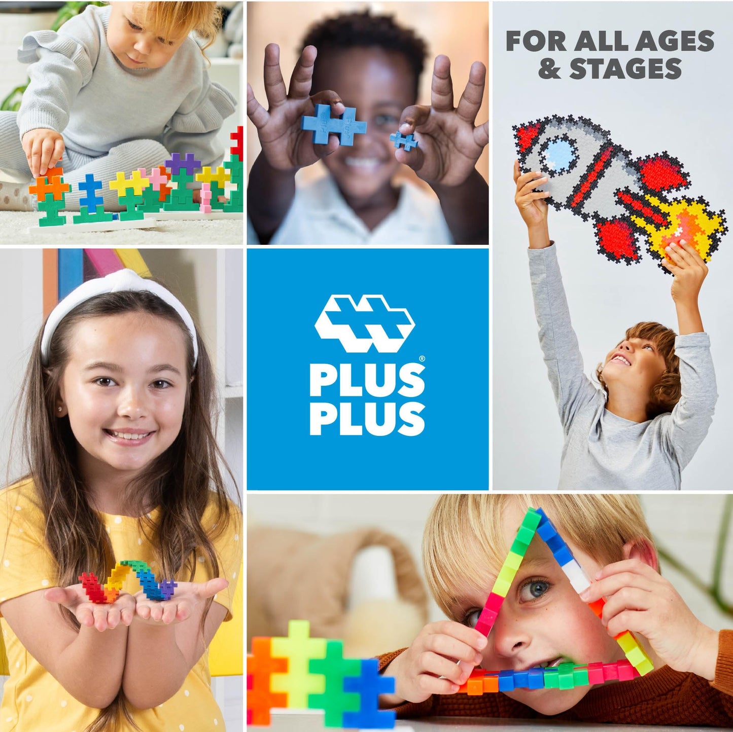 PLUS PLUS 3D Santa Claus Mini Maker Tube – 70 Interlocking Pieces | Holiday STEM Toy