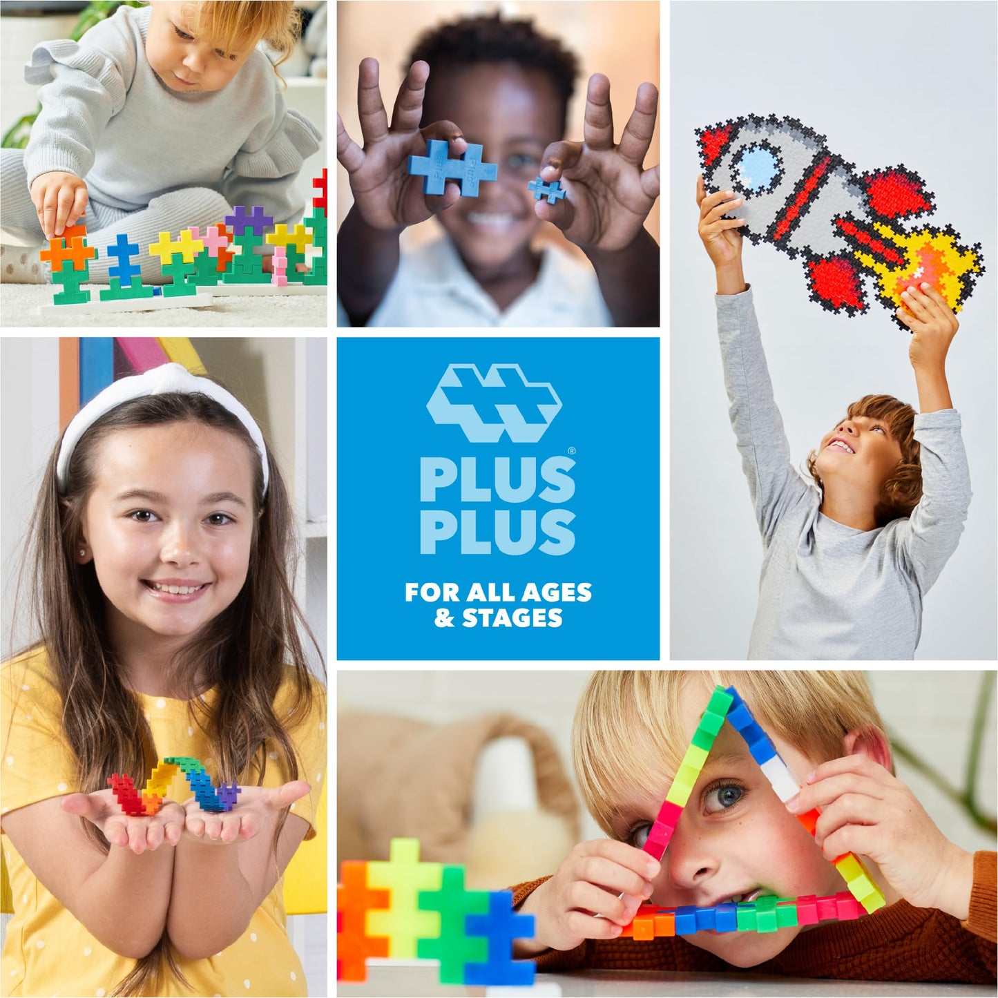 PLUS PLUS 240-Piece Glitter Mix Interlocking Building Blocks – STEM Toys for Kids